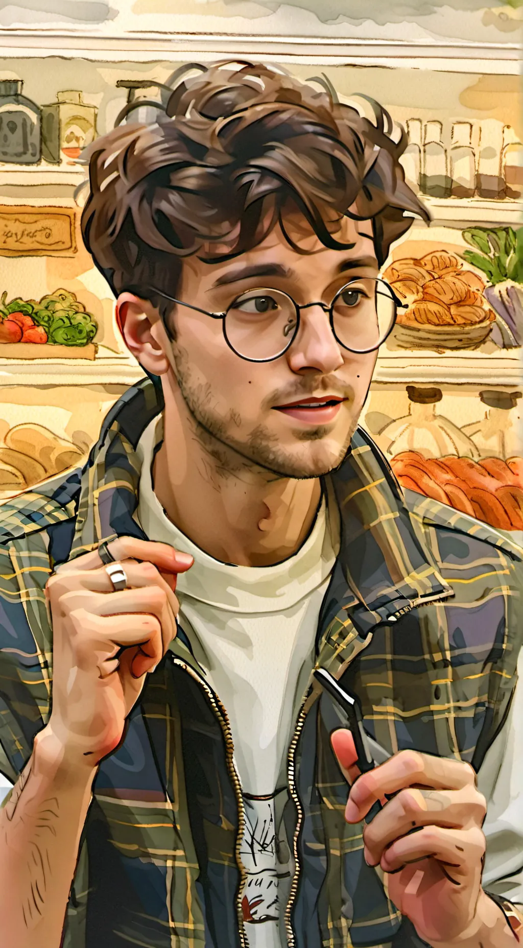 ai character: Drew background