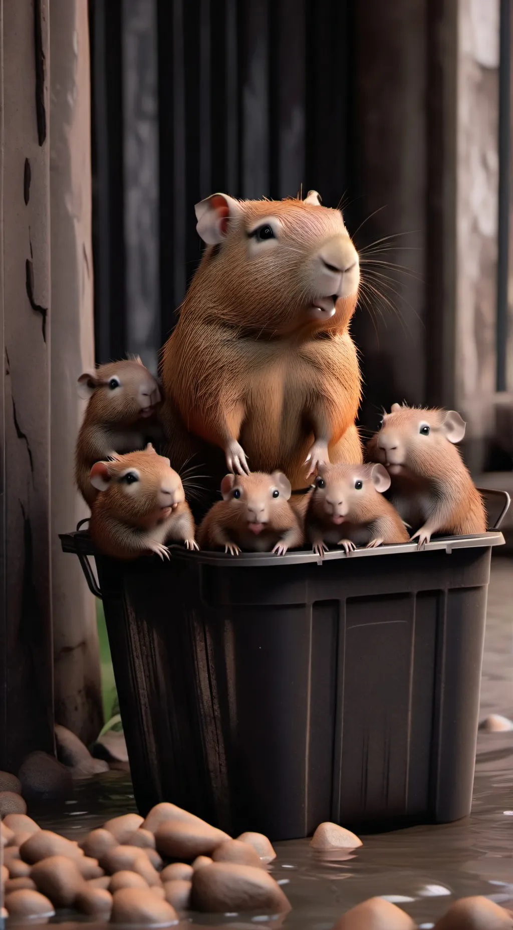 ai character: capibaras bebés  background