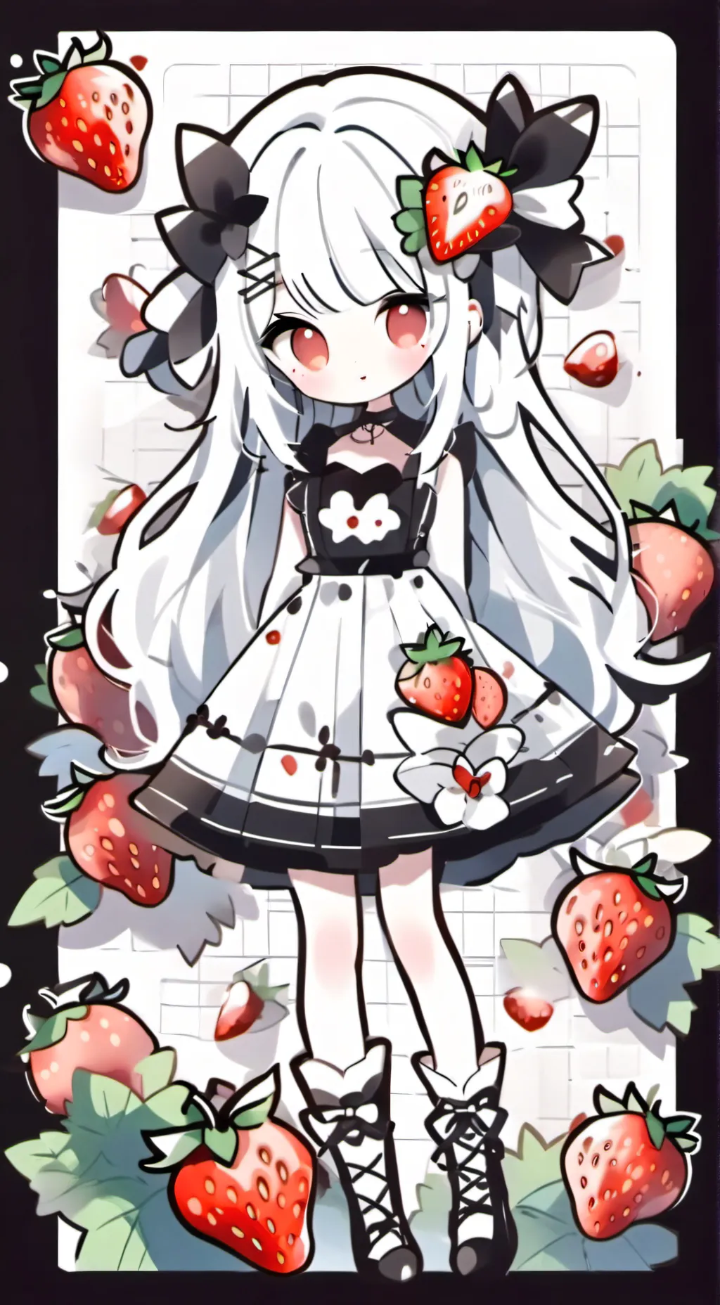 ai character: Strawberry girl background