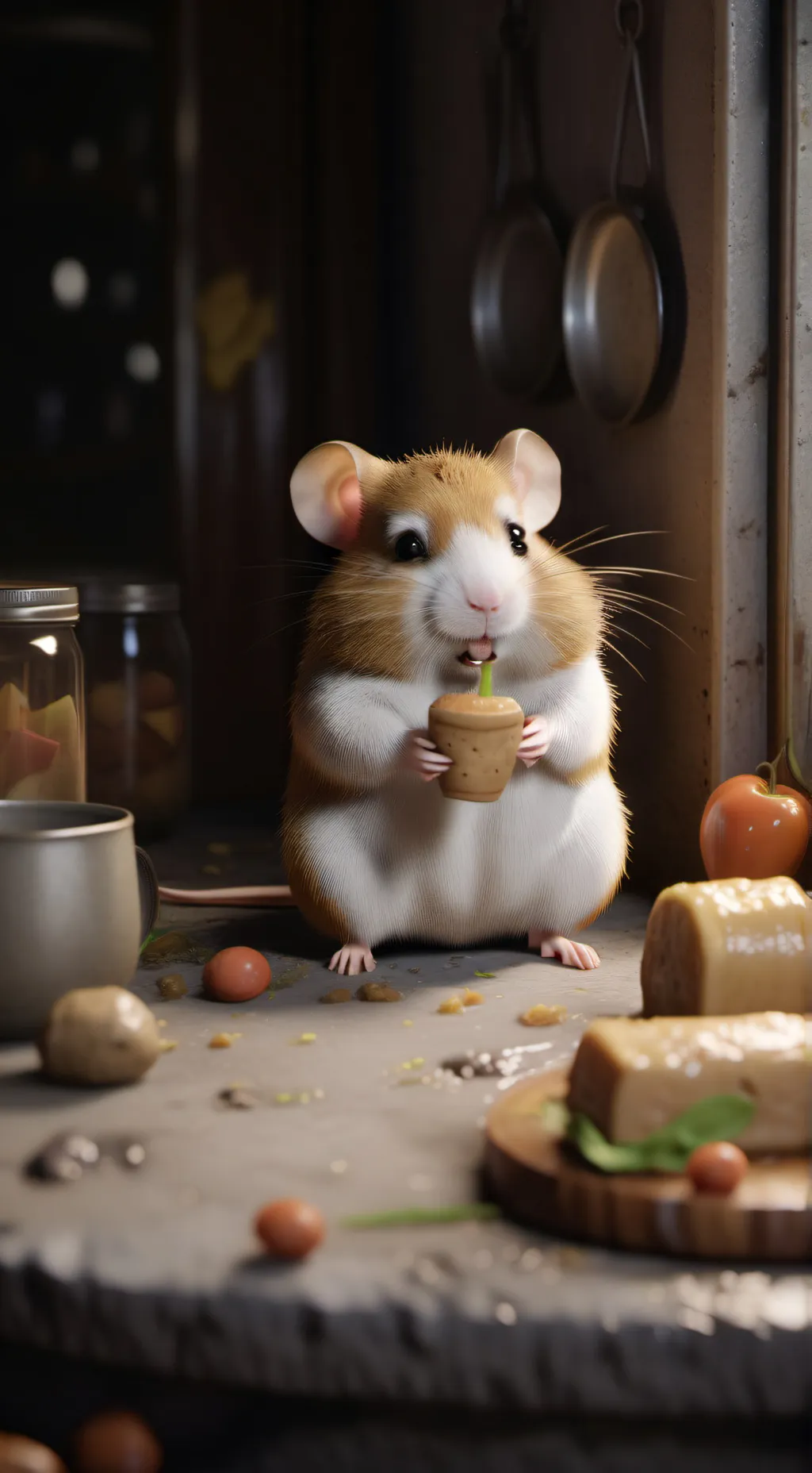 ai character: hamster comelon background