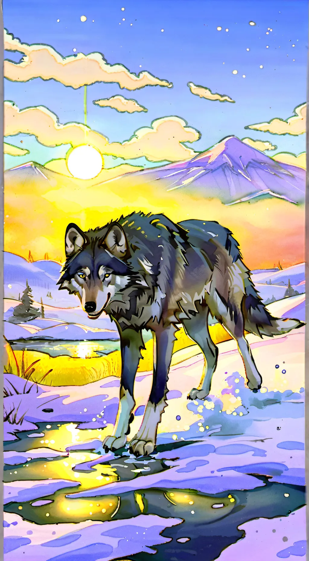 ai character: Warrior Wolves-7- background
