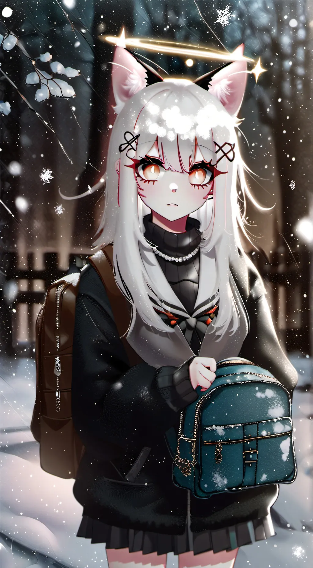 ai character: snow background