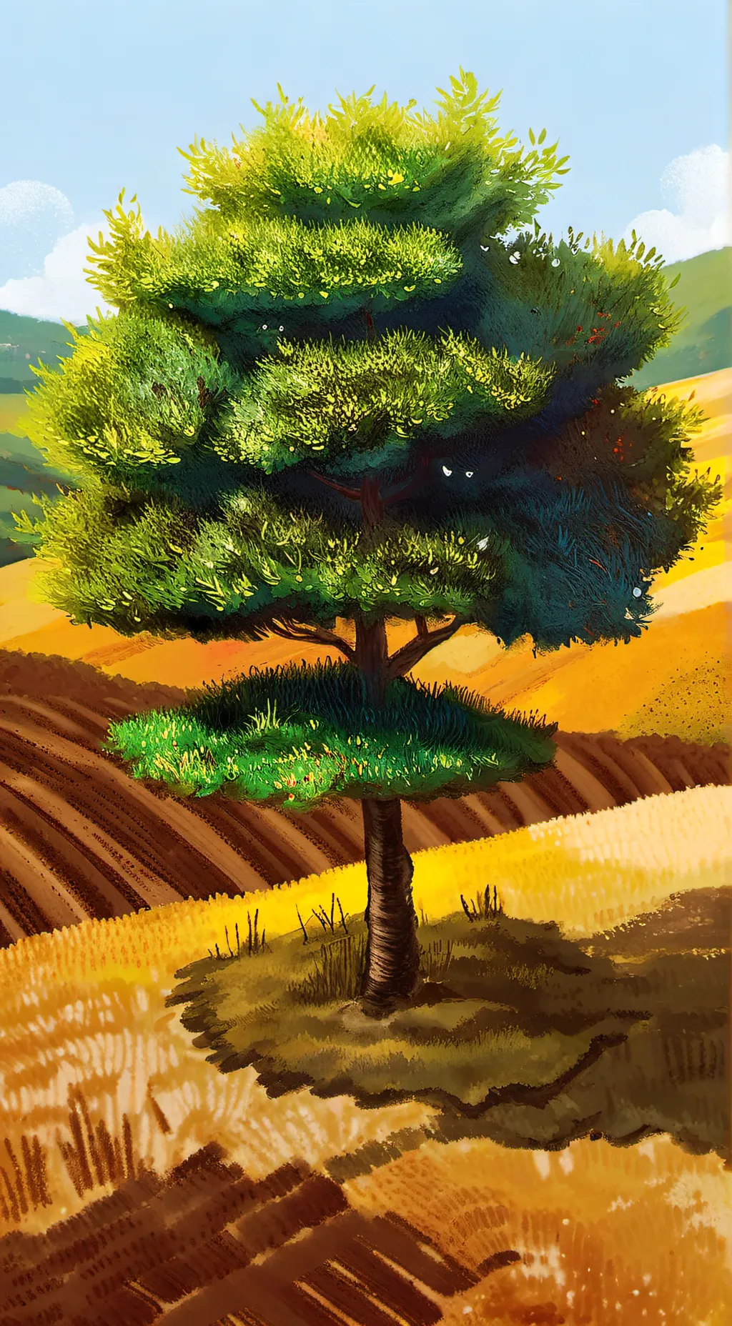 ai character: Árbol  background