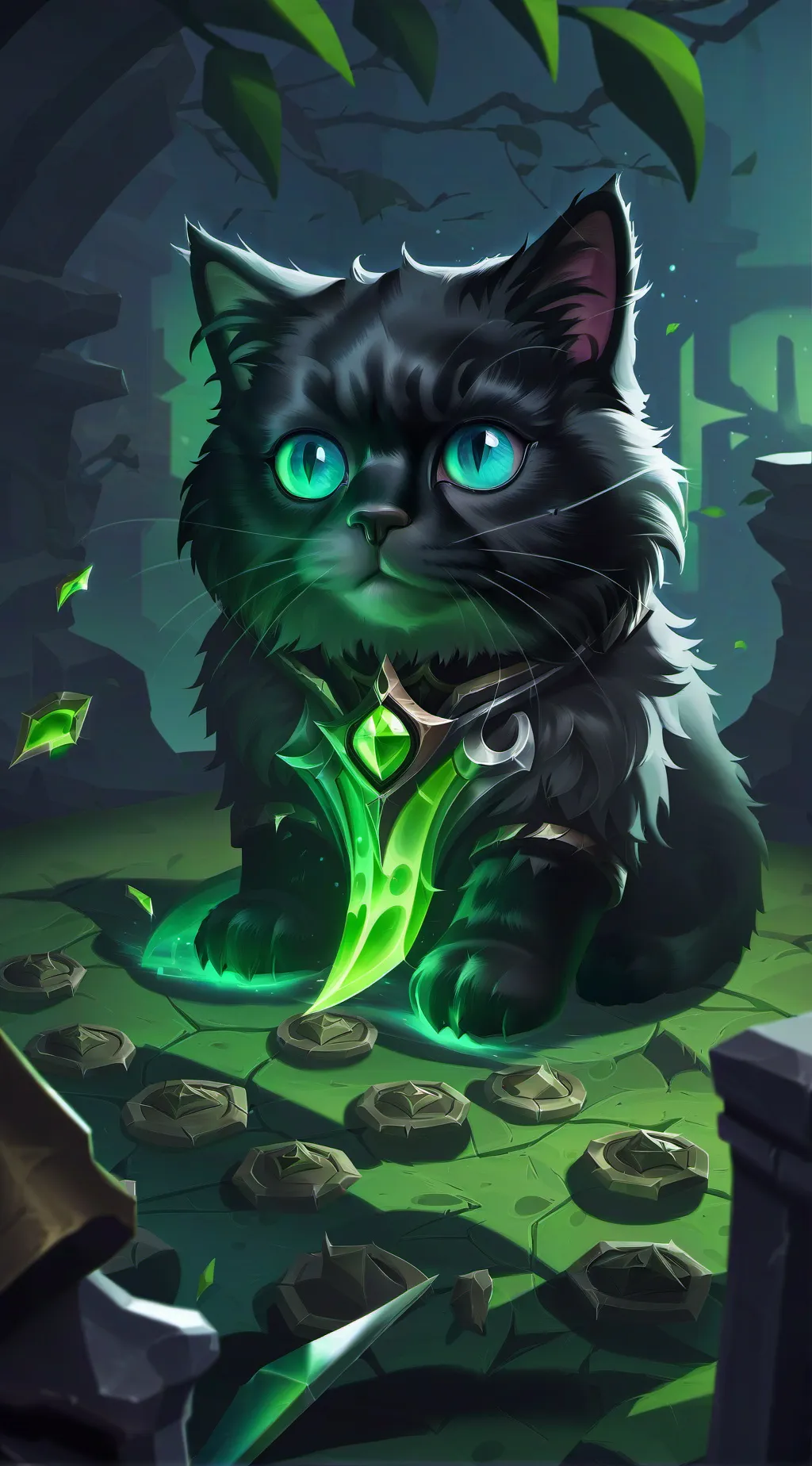 ai character: poor cat background