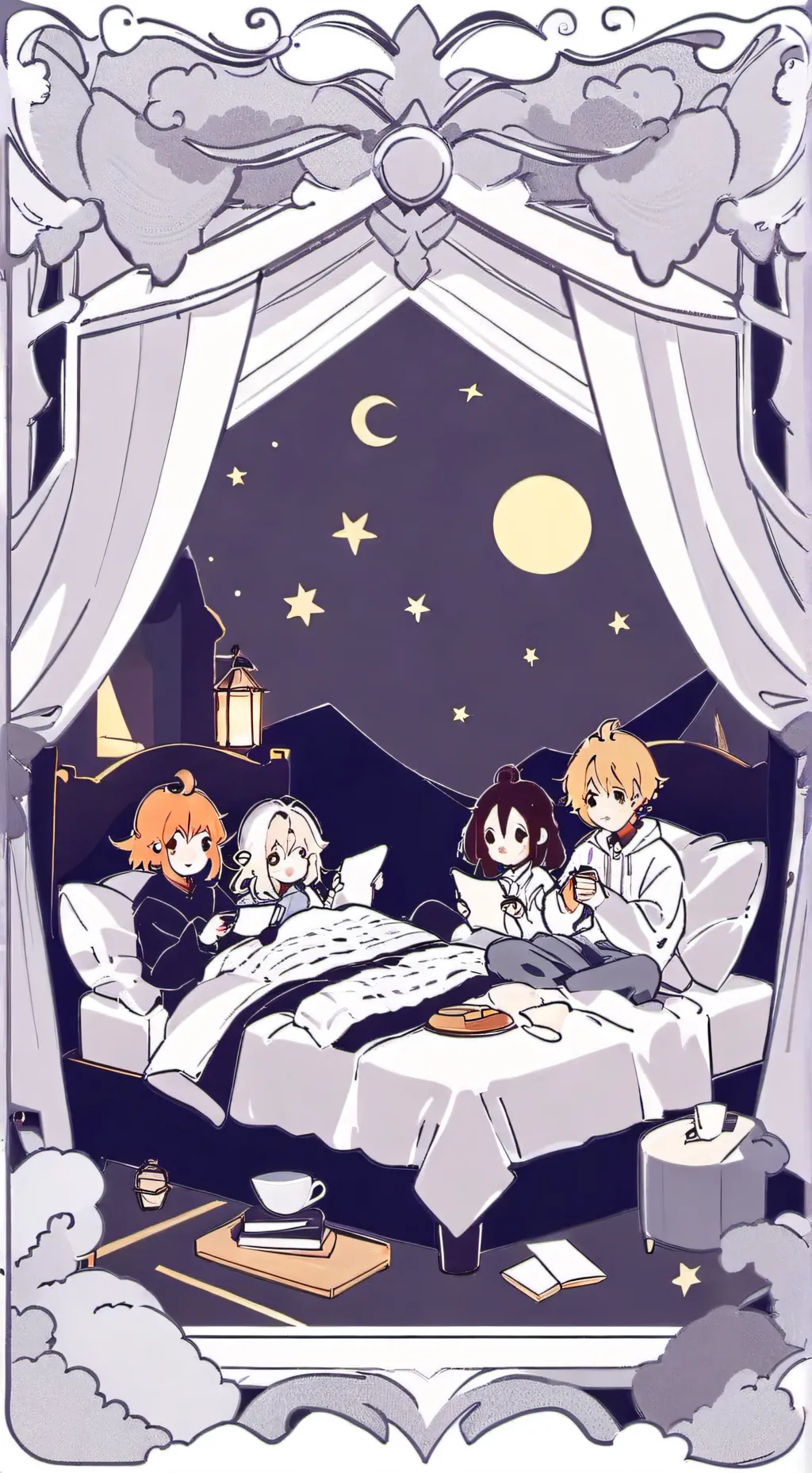 ai character: Teenager sleepover background