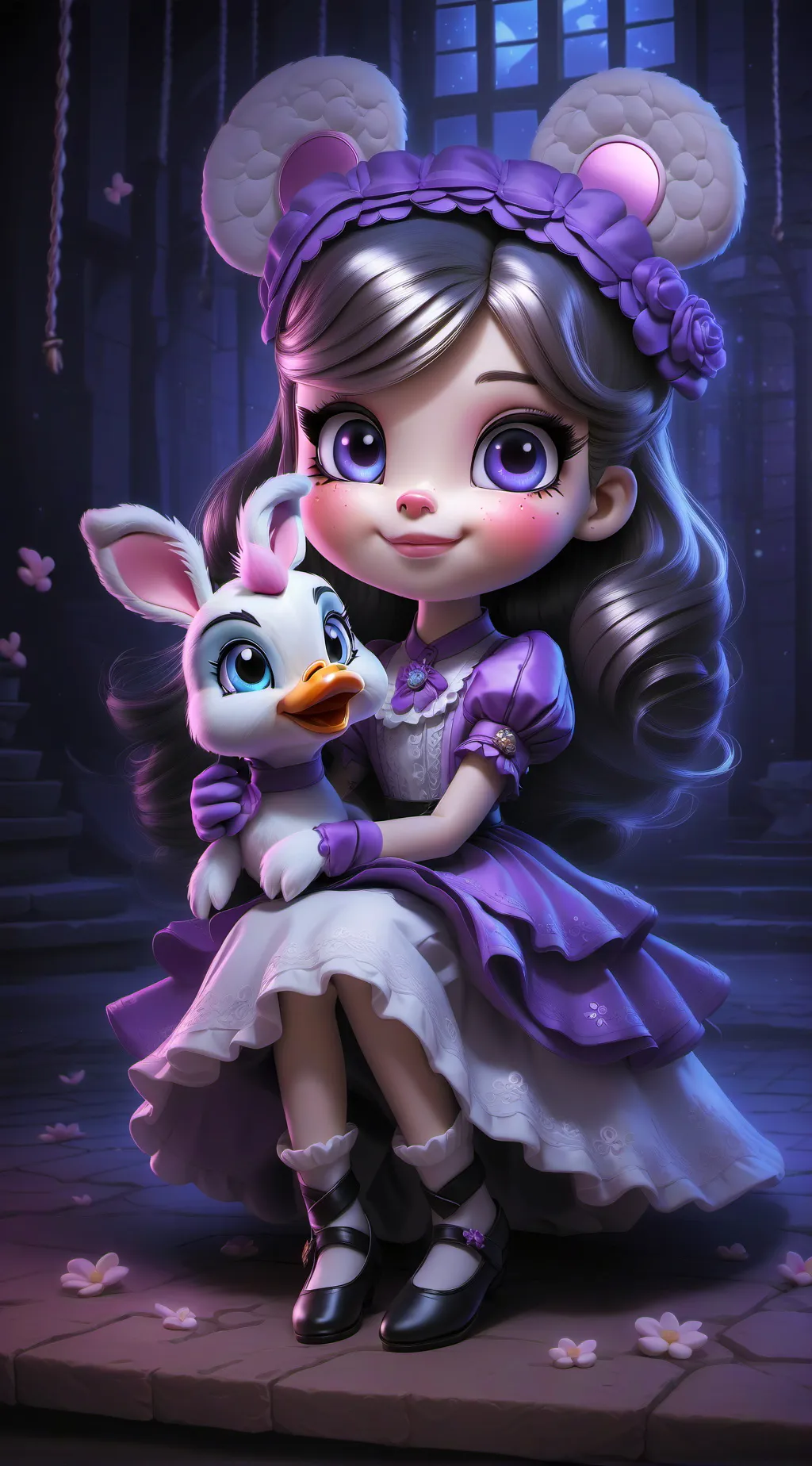 ai character: daisy puppet  background