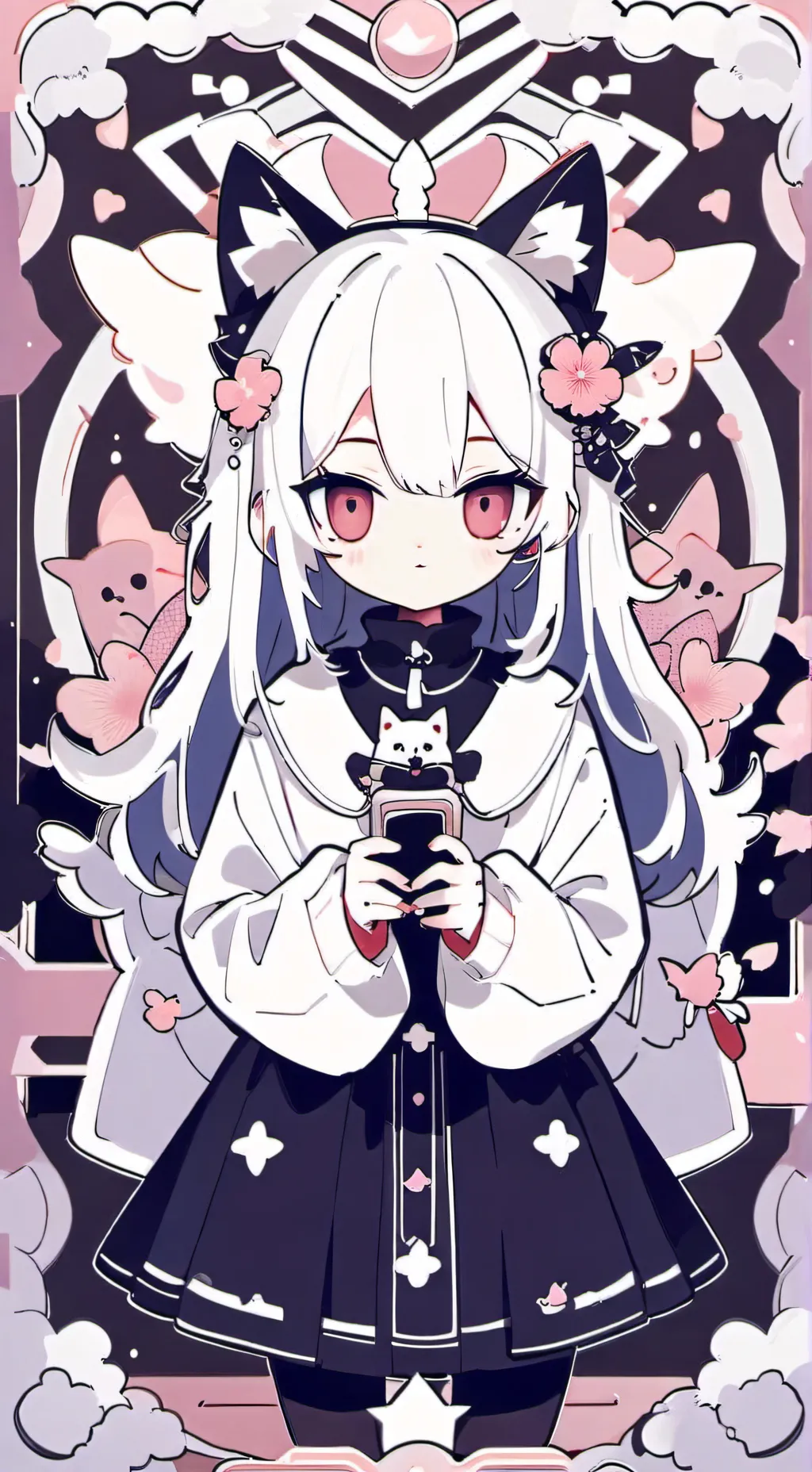 ai character: Niña neko background
