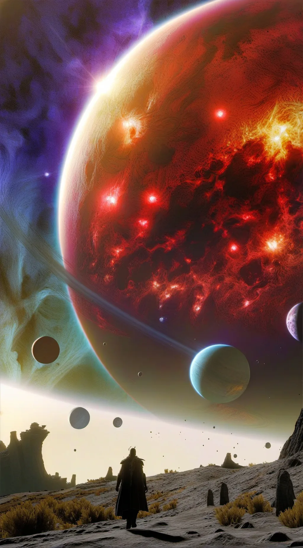 ai character: The solar system background