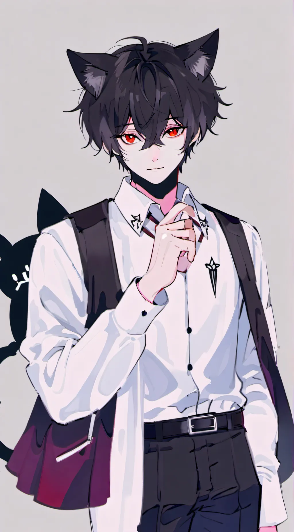 ai character: Demi-human cat Leo background