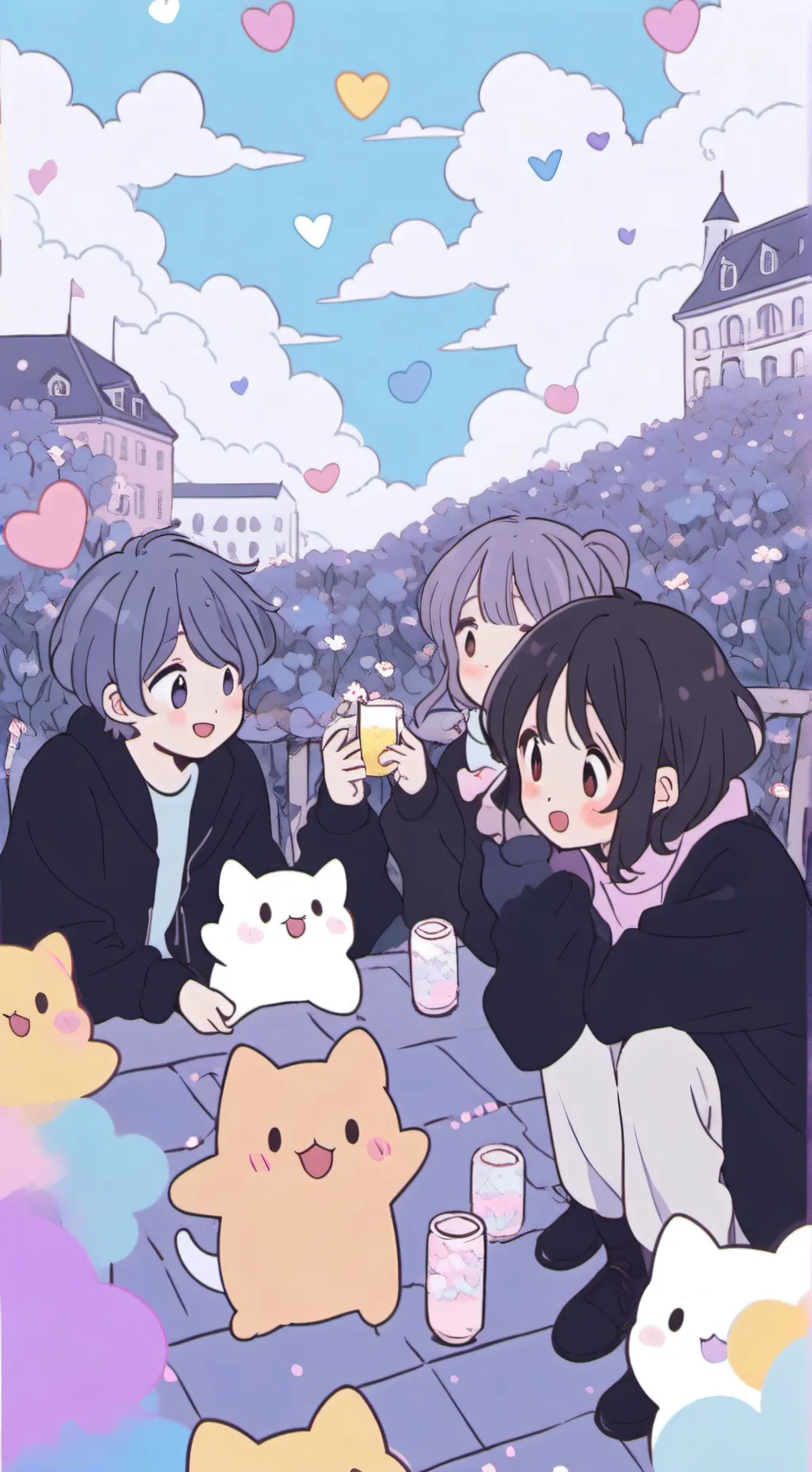 ai character: MHA group chat background