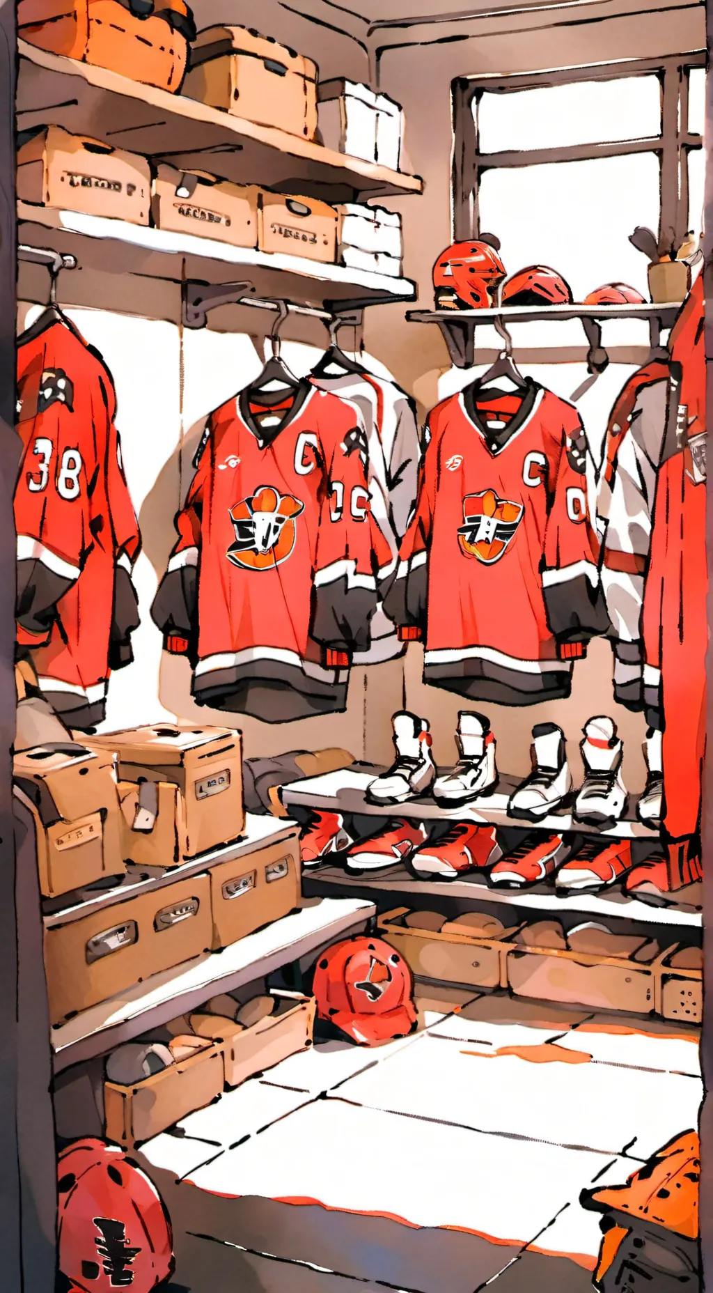 ai character: boy locer room max background