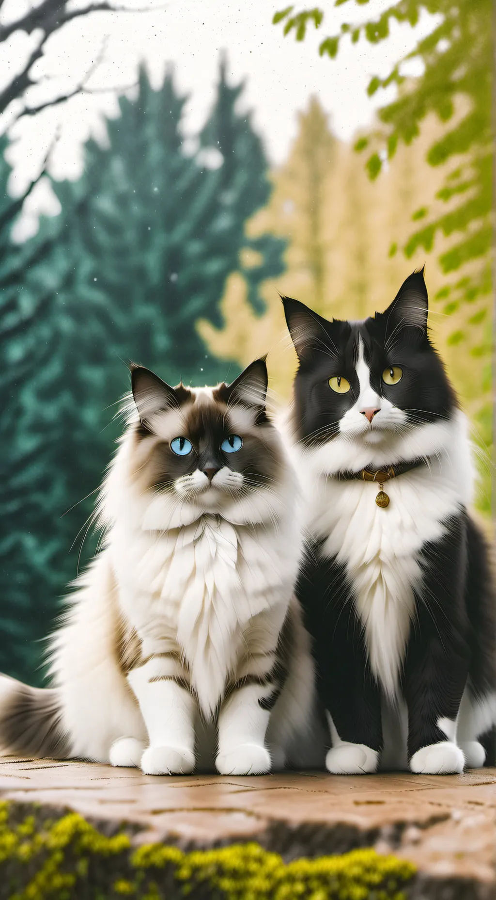 ai character: Cat couple background