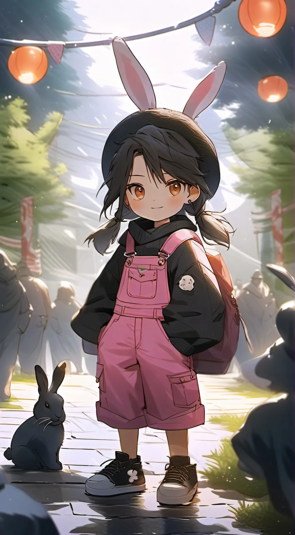 ai character: Ribbit ABSTRACTS! background