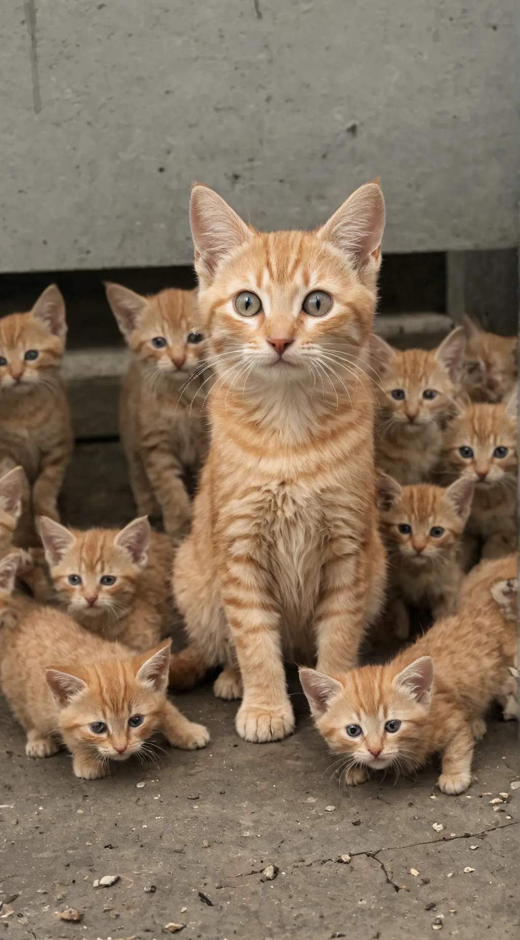 ai character: kitten colony background