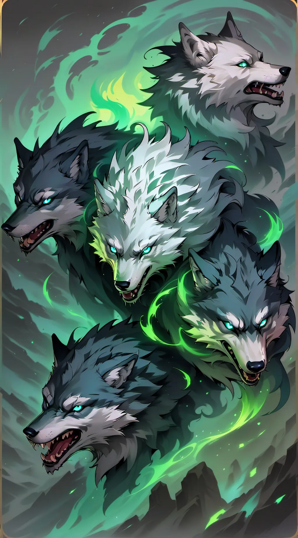 ai character: 5 powerful wolfs background