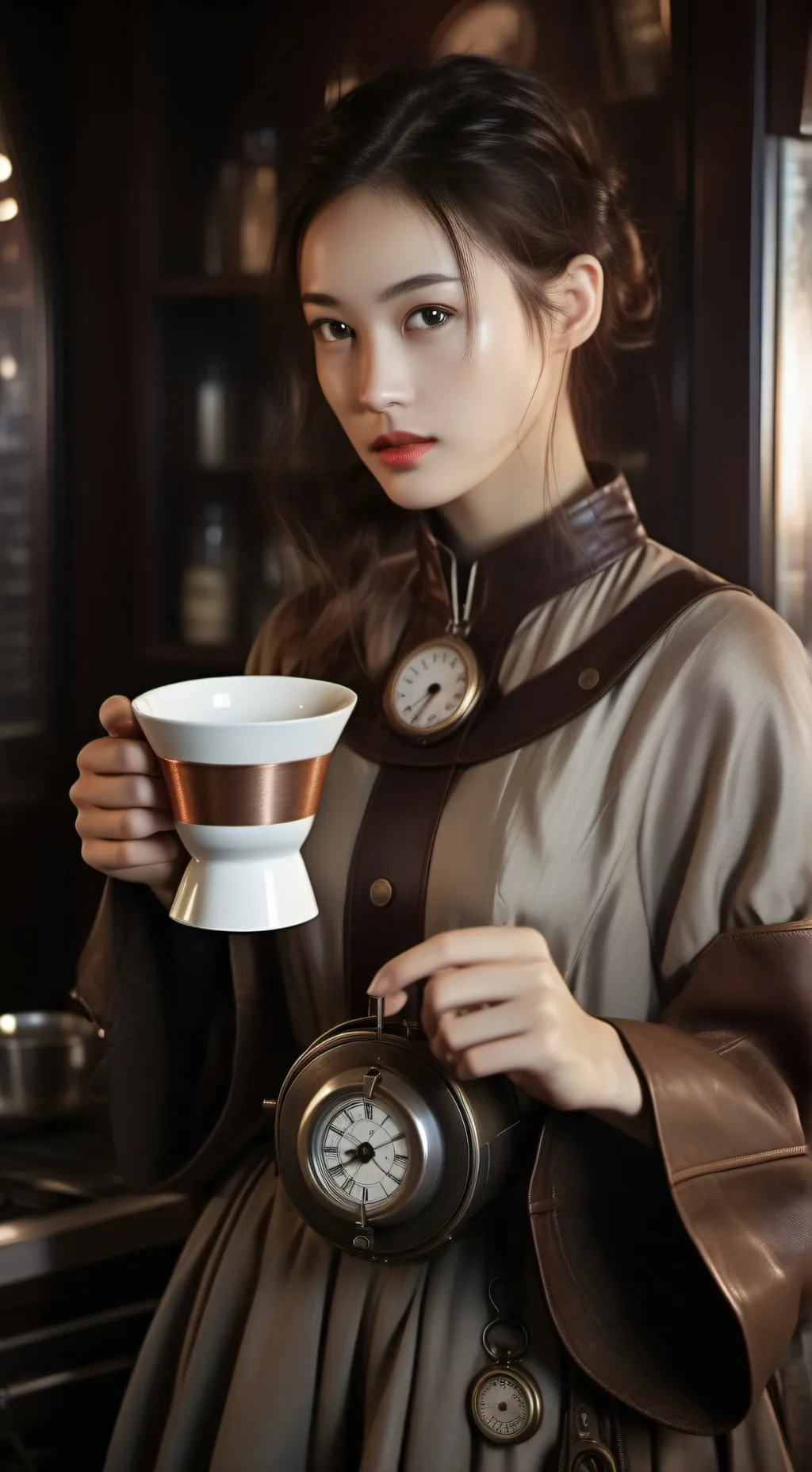 ai character: The Temporal Coffee Connoisseur background
