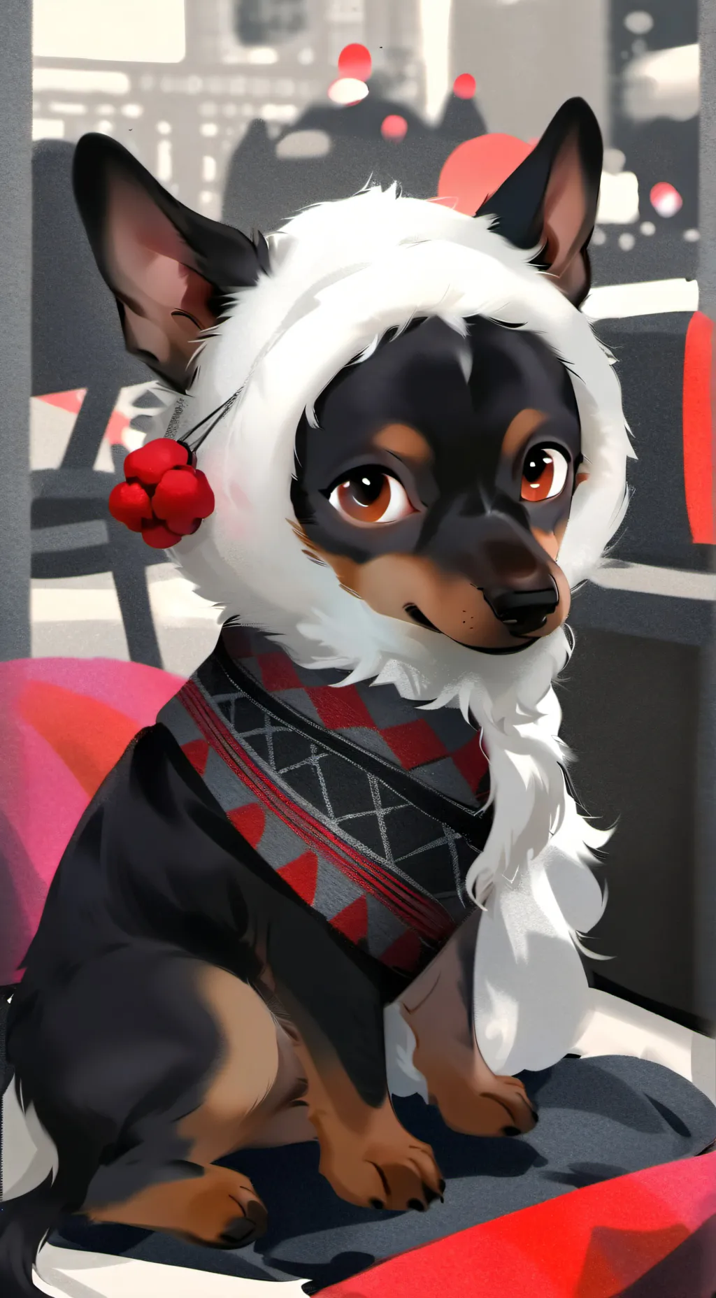 ai character: baby dashound background