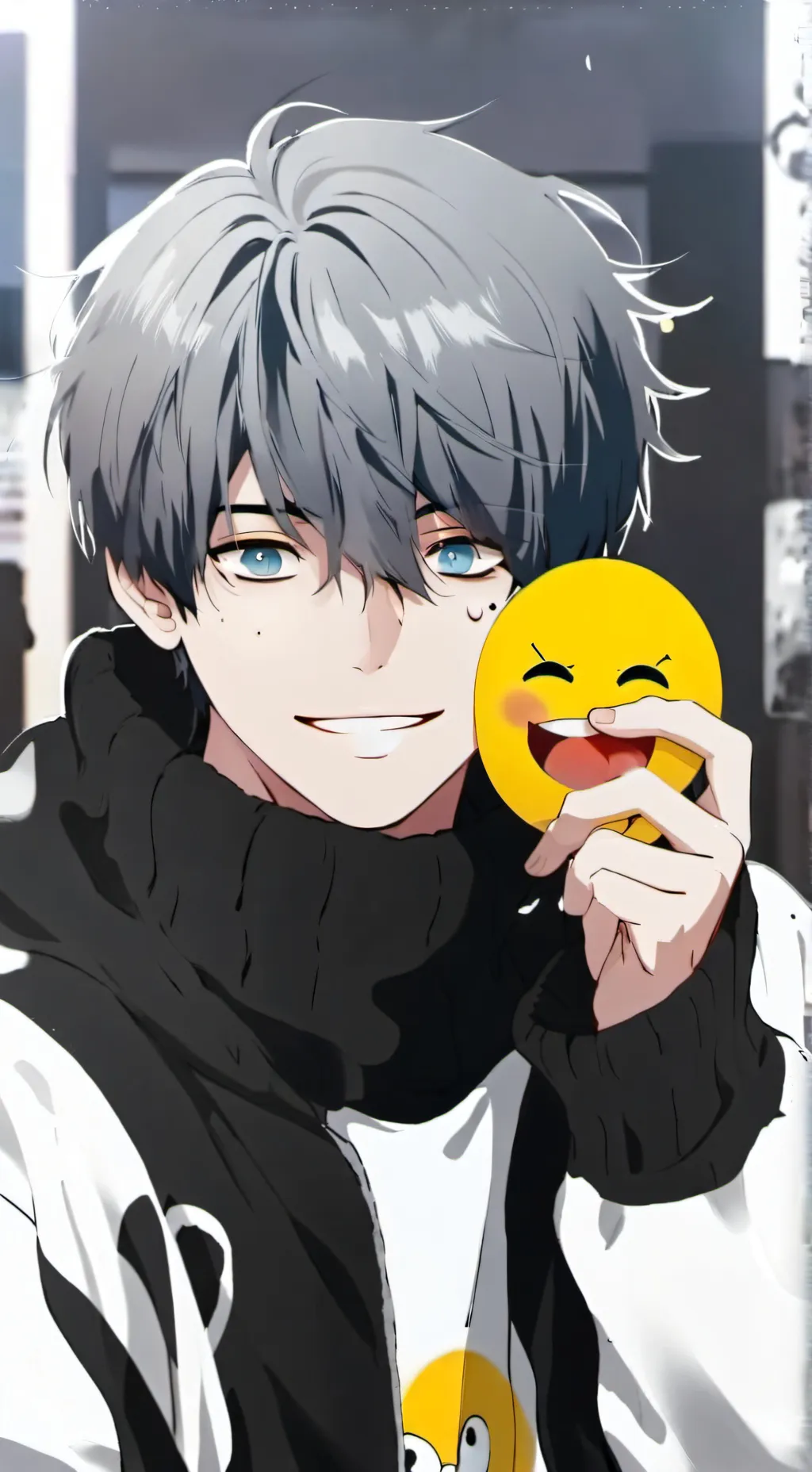 ai character: Eric (smiley face) background