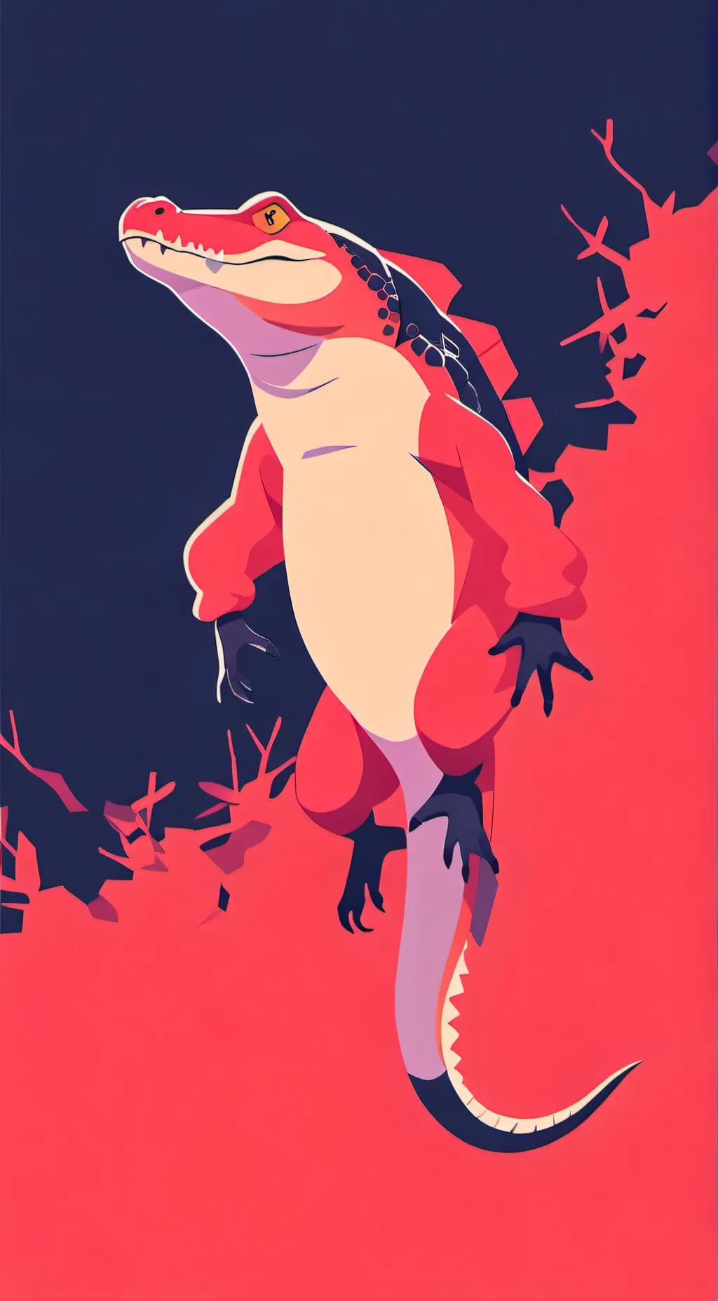 ai character: aligator pula mare background