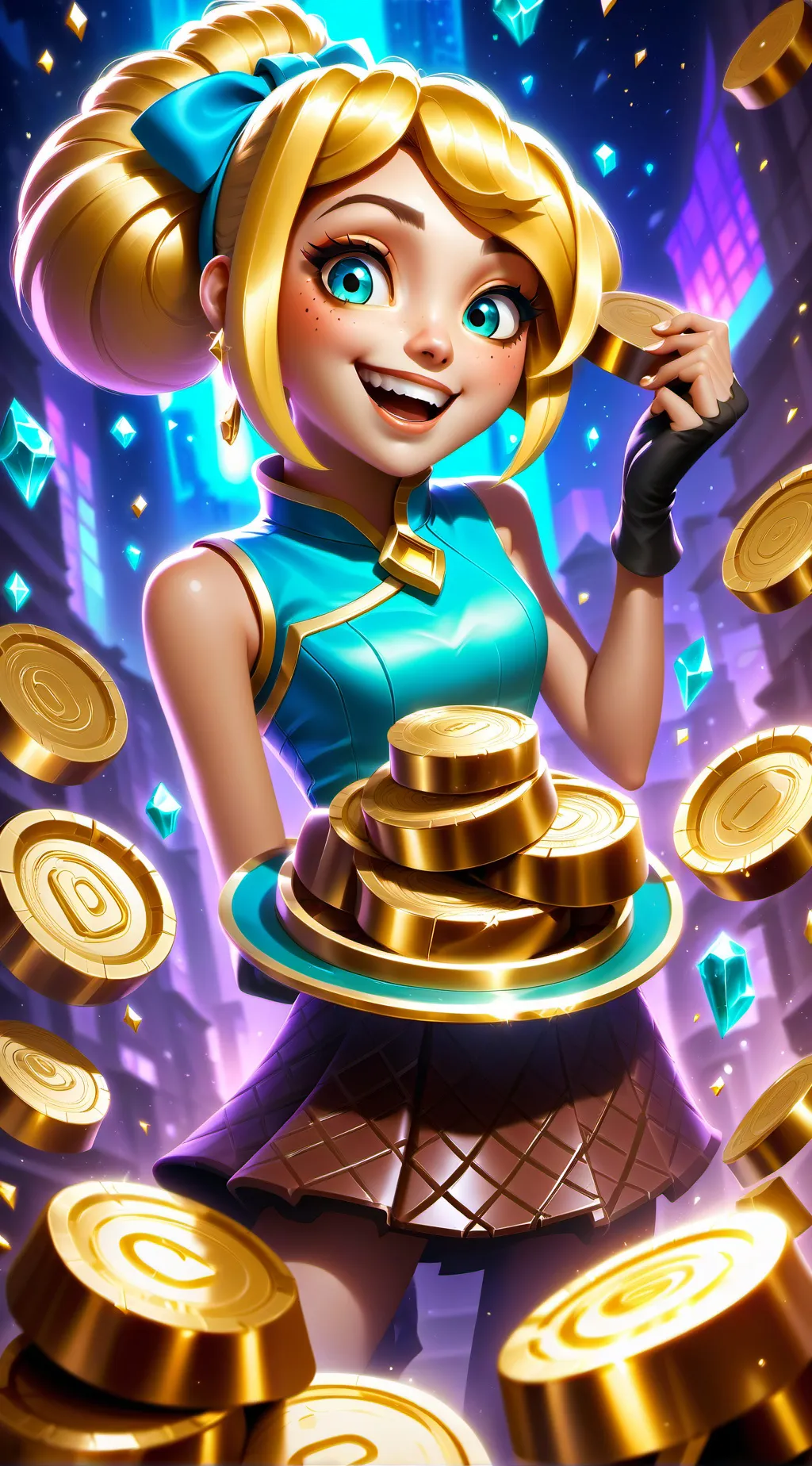 ai character: Lili chocolate  background