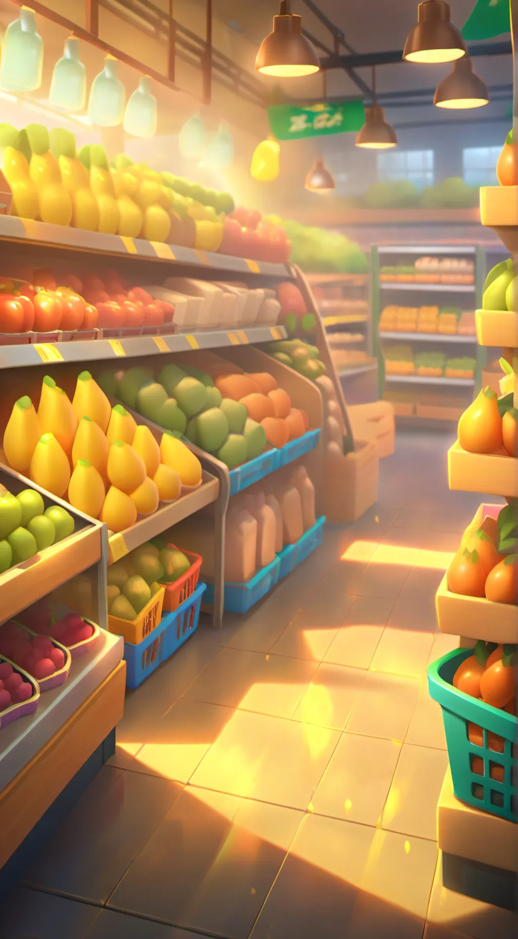 ai character: Kny super market background