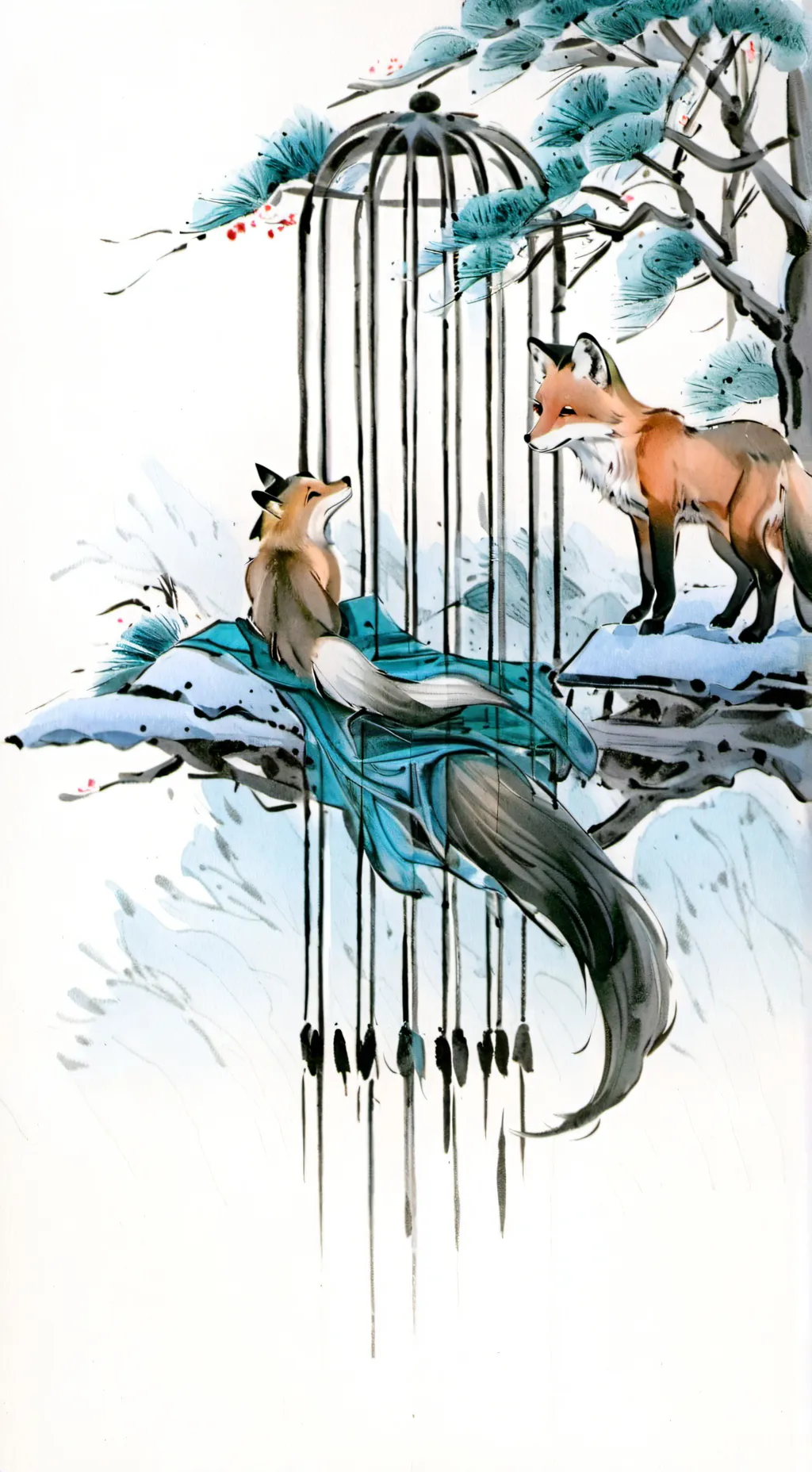 ai character: giant fox background