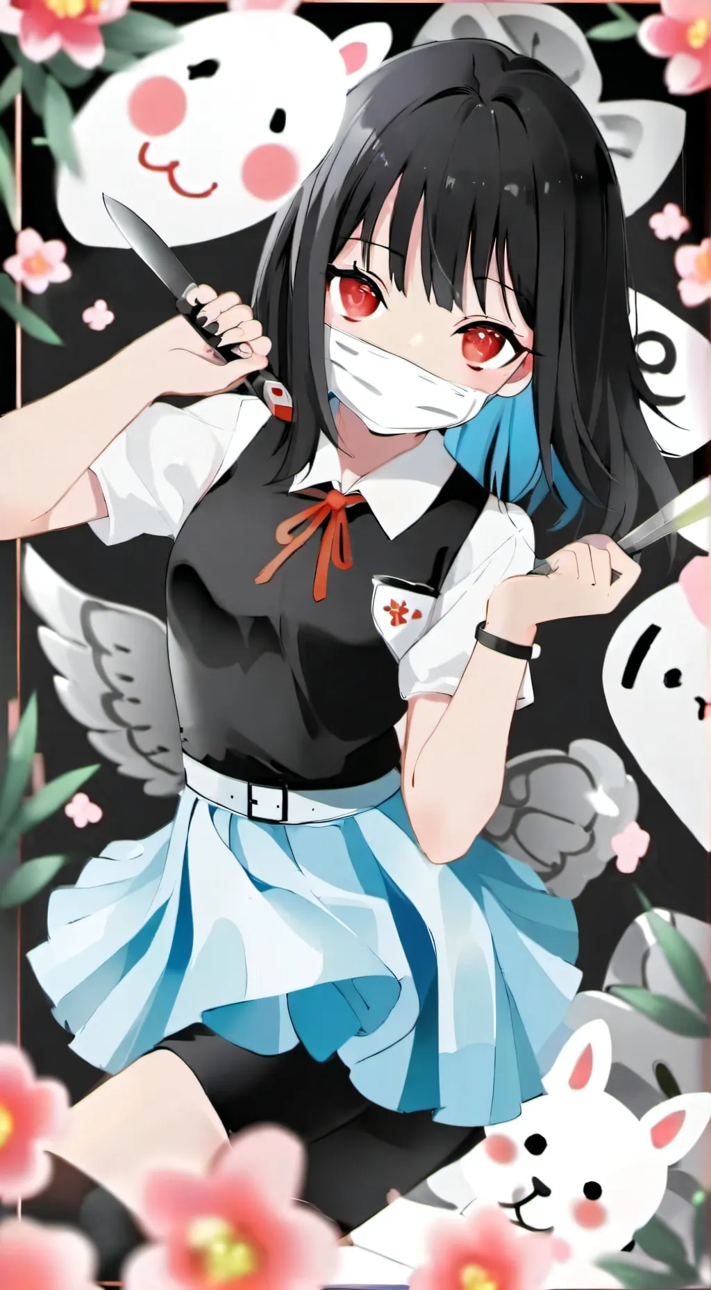 ai character: kuchisake-onna kny background