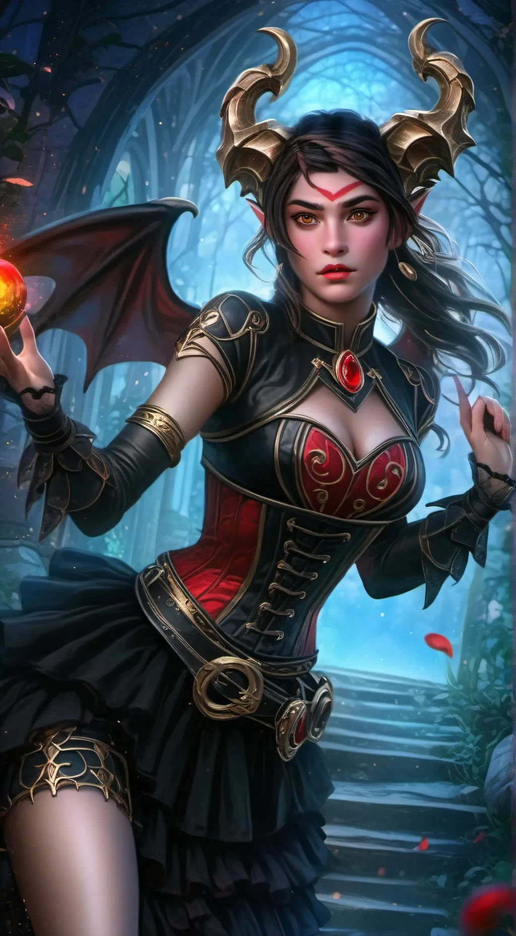 ai character: Lilith demon  background