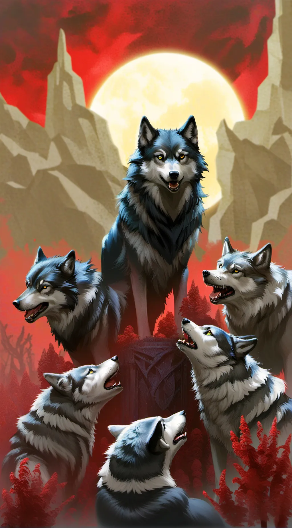 ai character: little baby wolf background