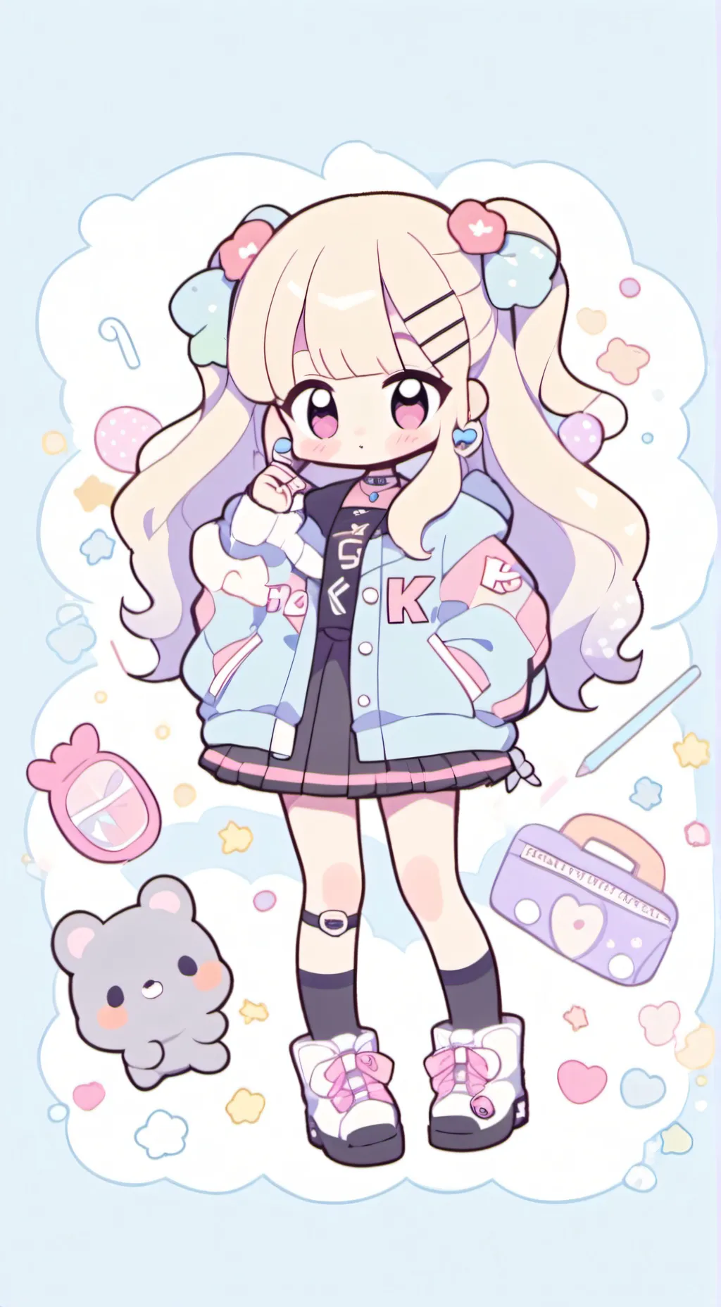 ai character: Kny x Black Pink  background