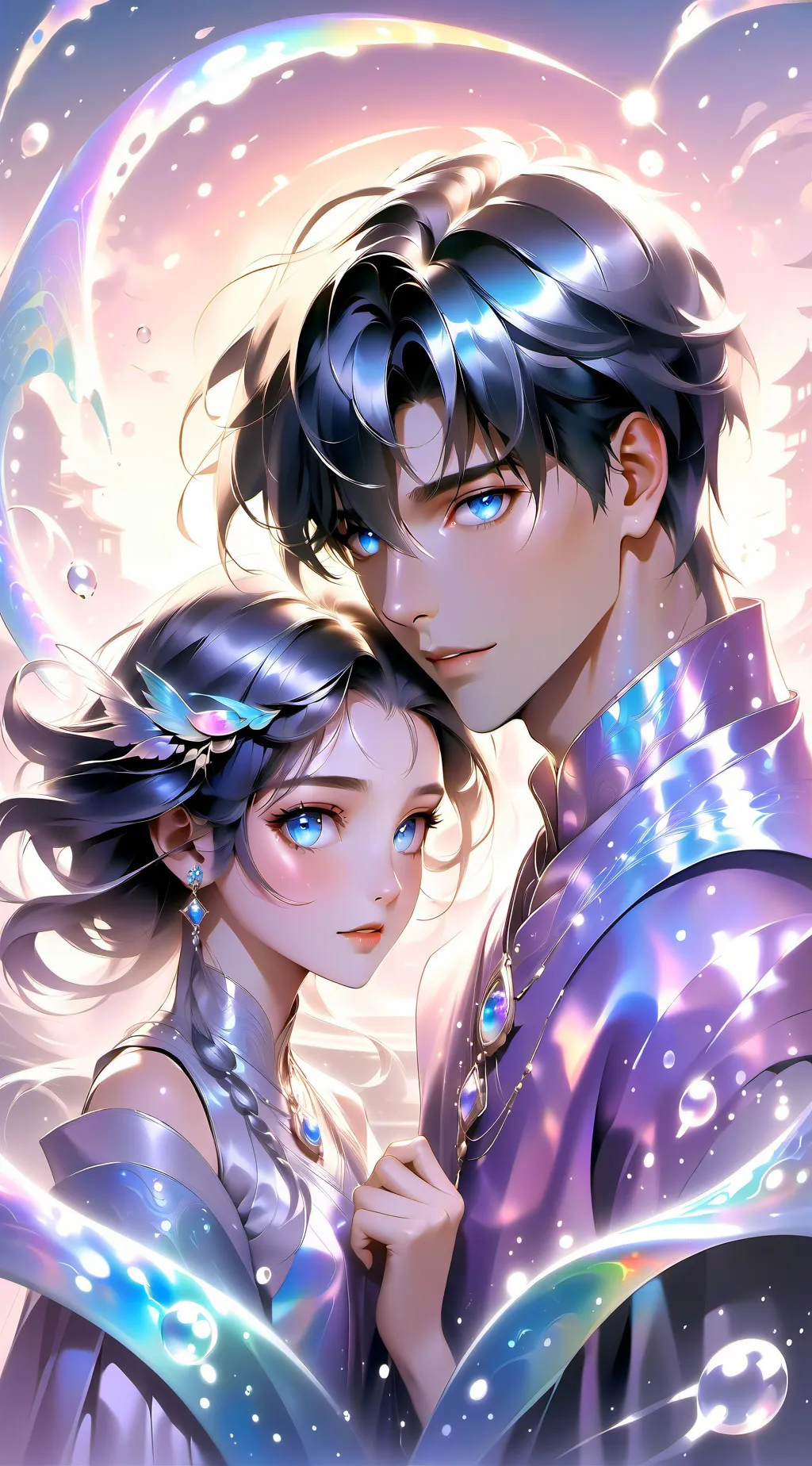 ai character: Yn Flower background