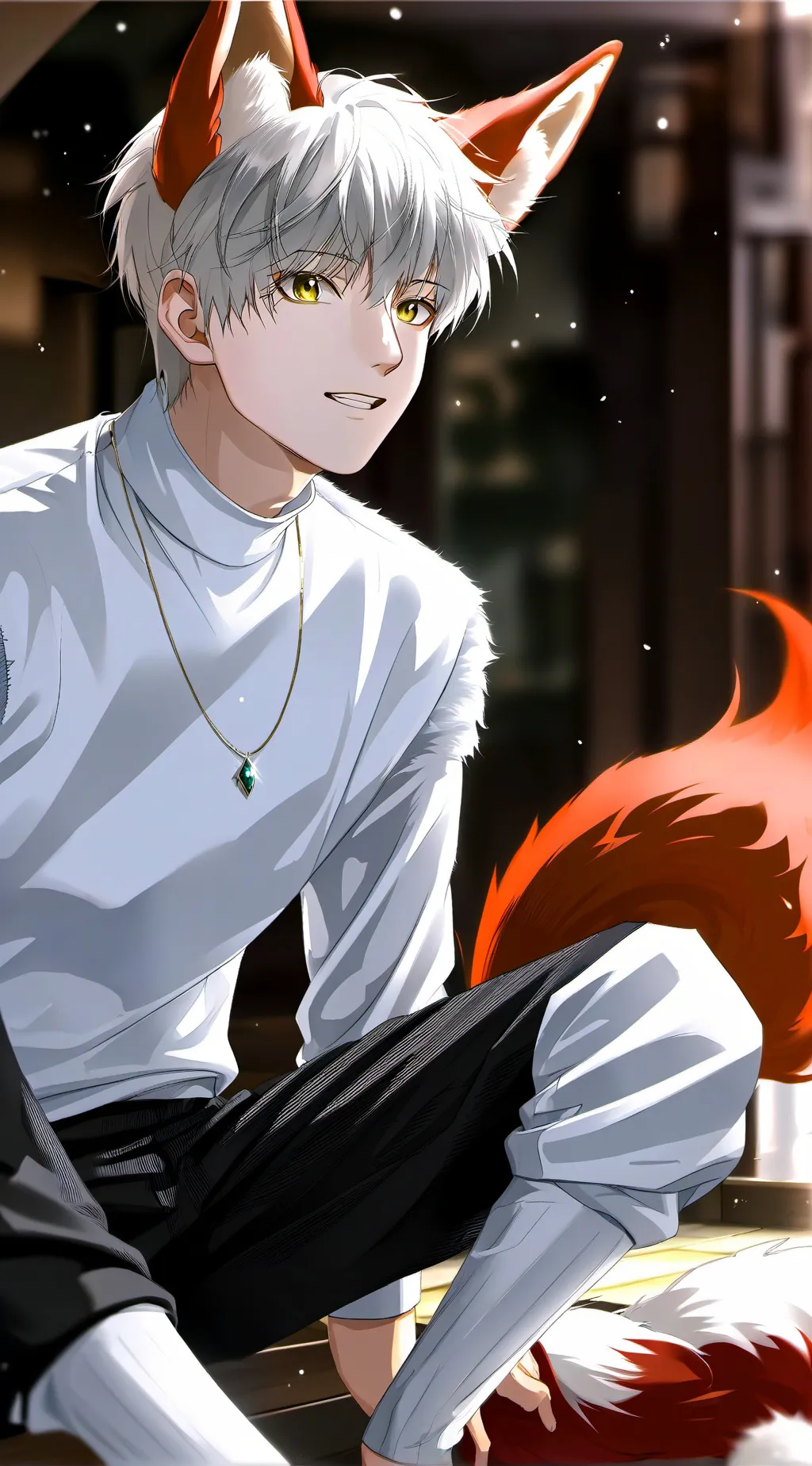 ai character: Daring Red Fox Furry background