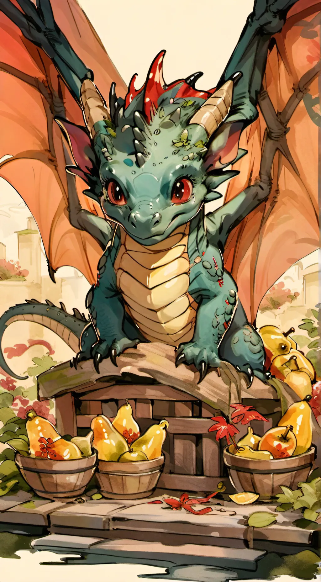 ai character: baby dragon background