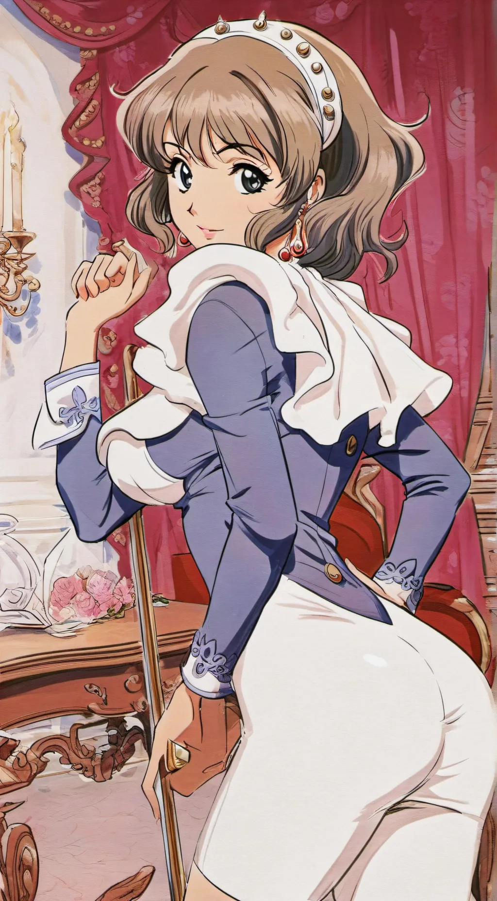 ai character: Natasha crown  background