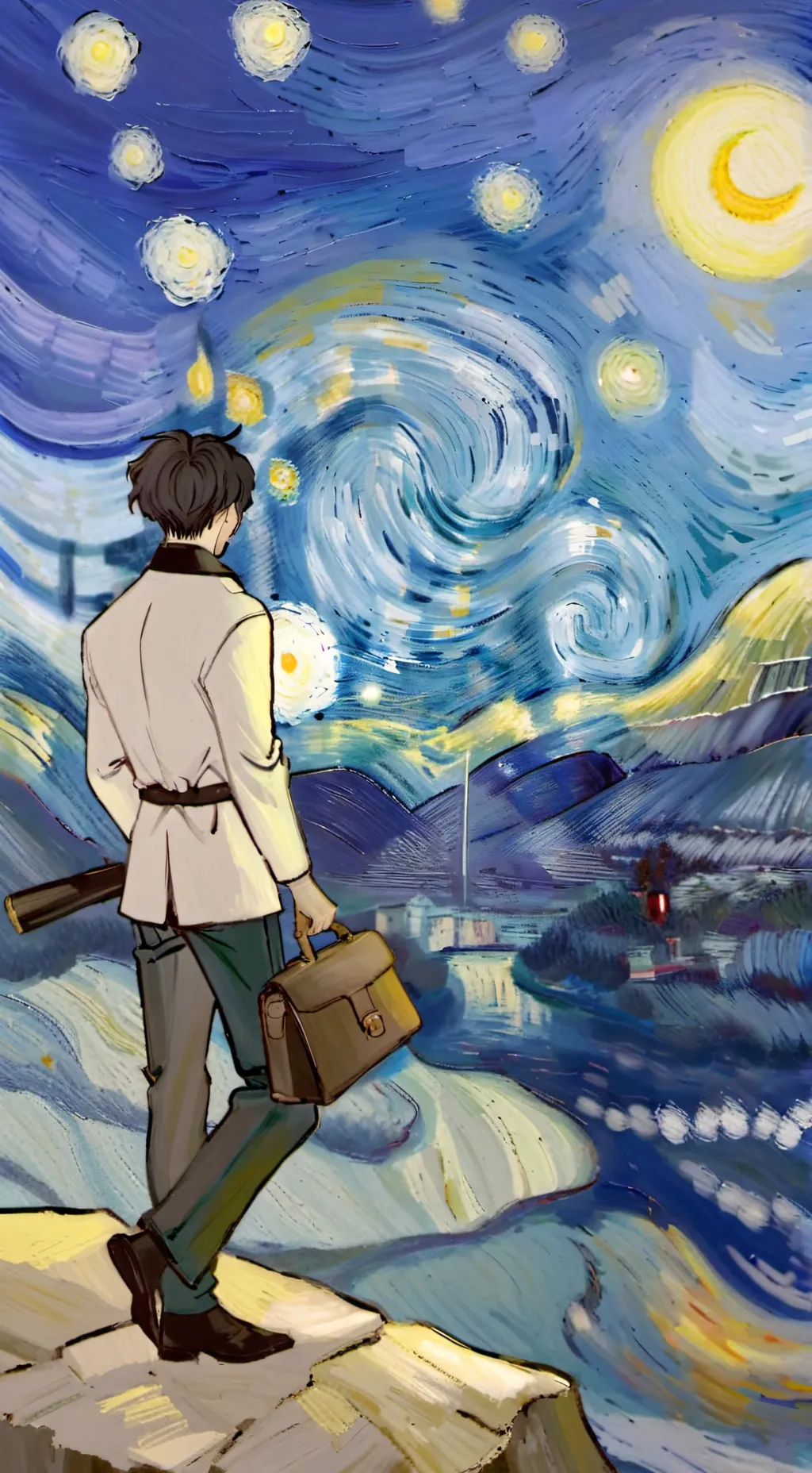 ai character: St4r G4z3r  background