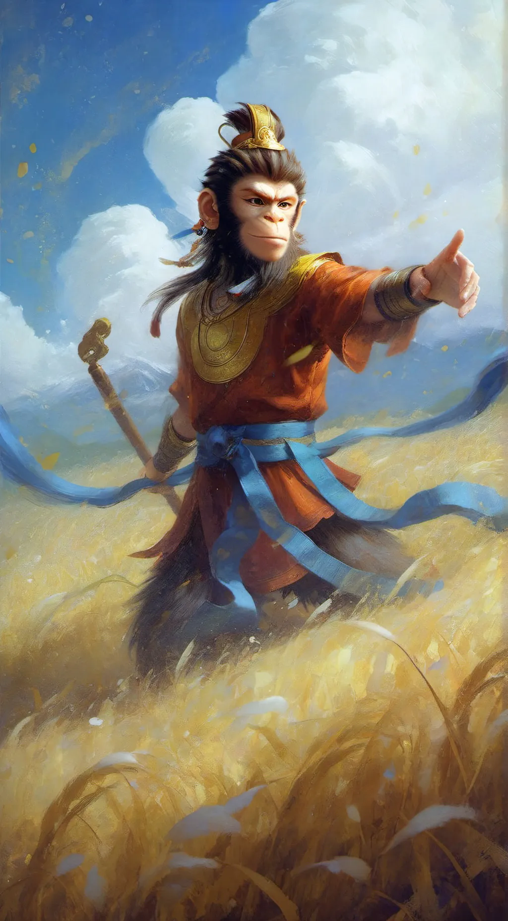 ai character: monkey king LMK background
