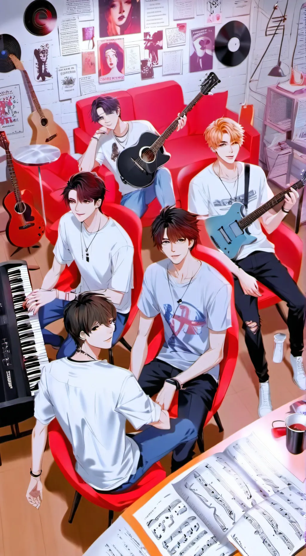 ai character:  boy group background