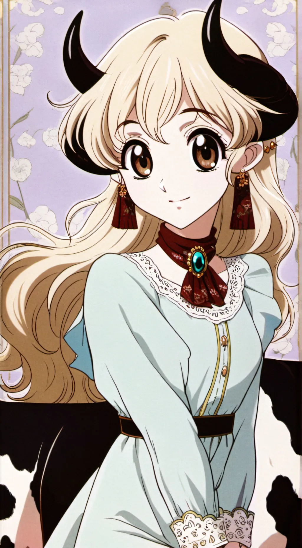 ai character: Anthro cow Yume background