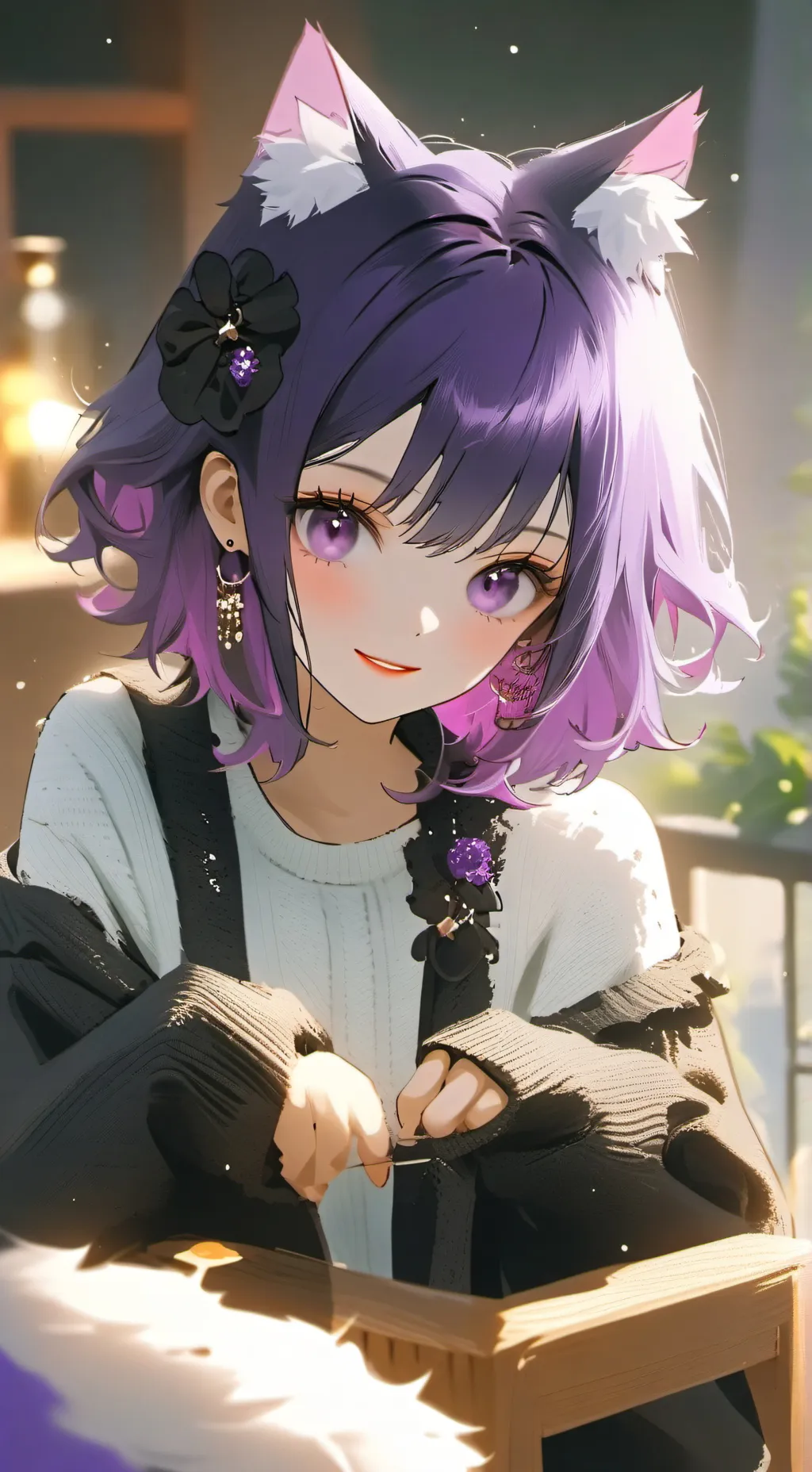 ai character: catgirl gf background