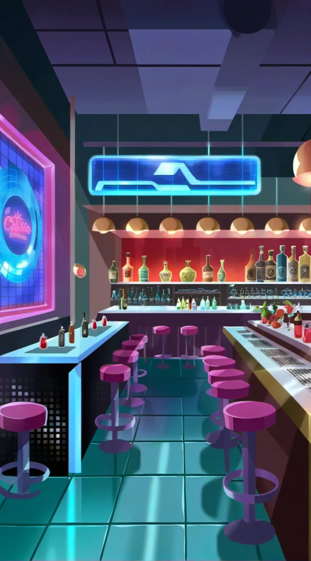 ai character: " ozone club" background