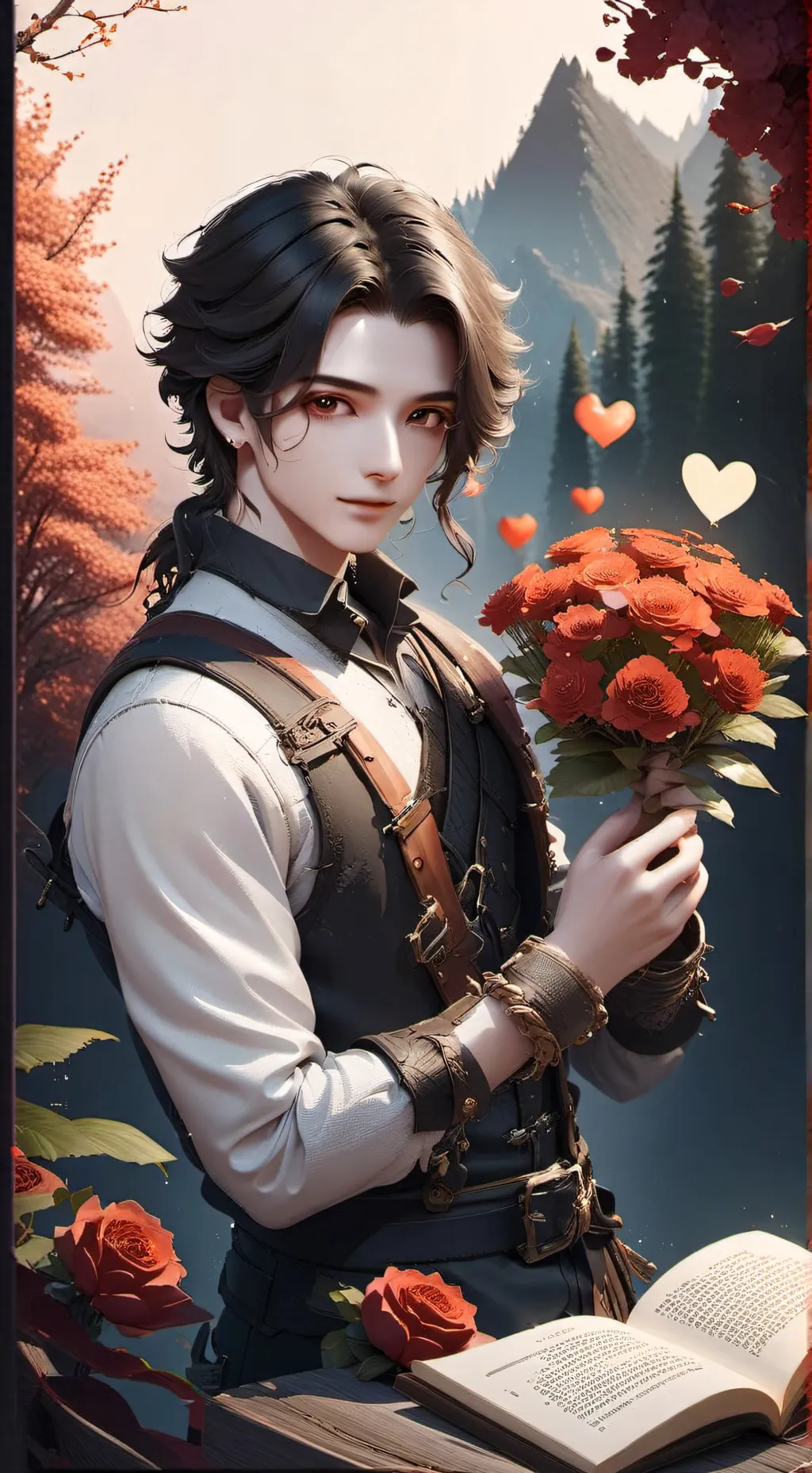 ai character: Valentines day KNY background