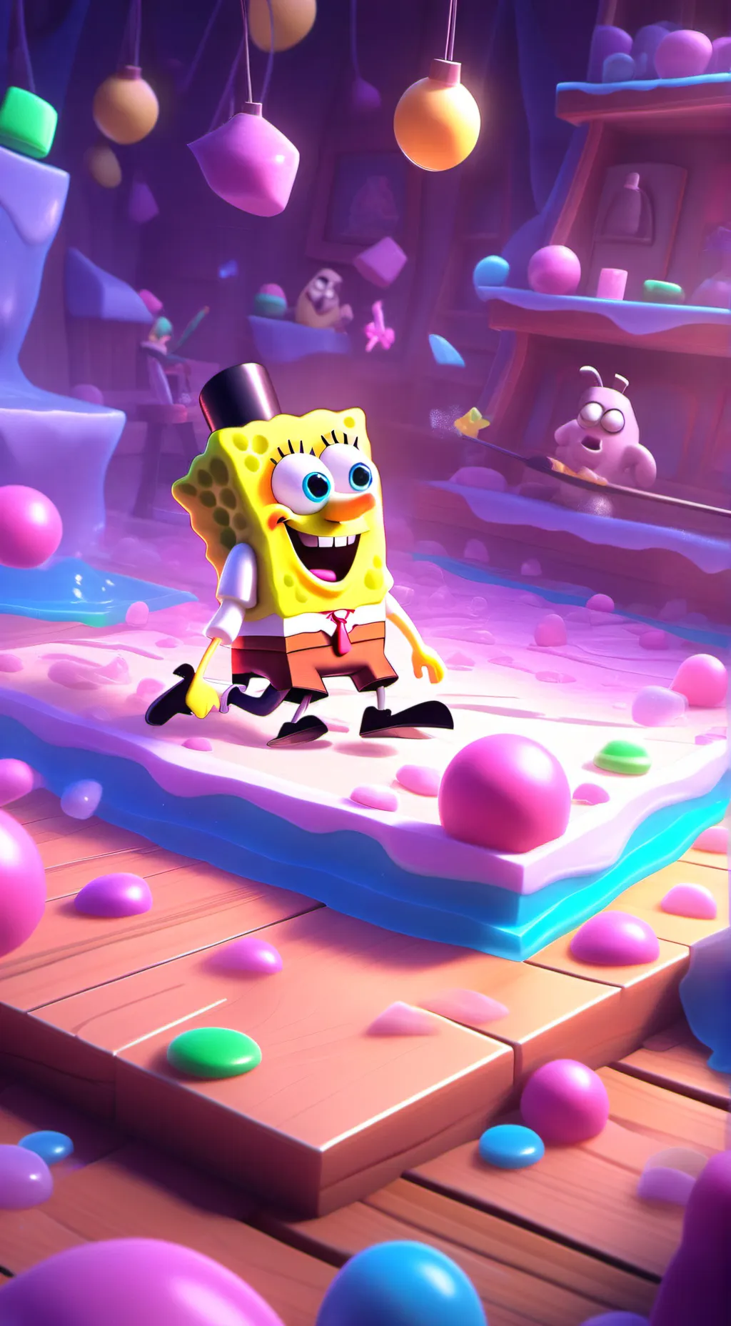 ai character: SpongeBob 🧽😀 background