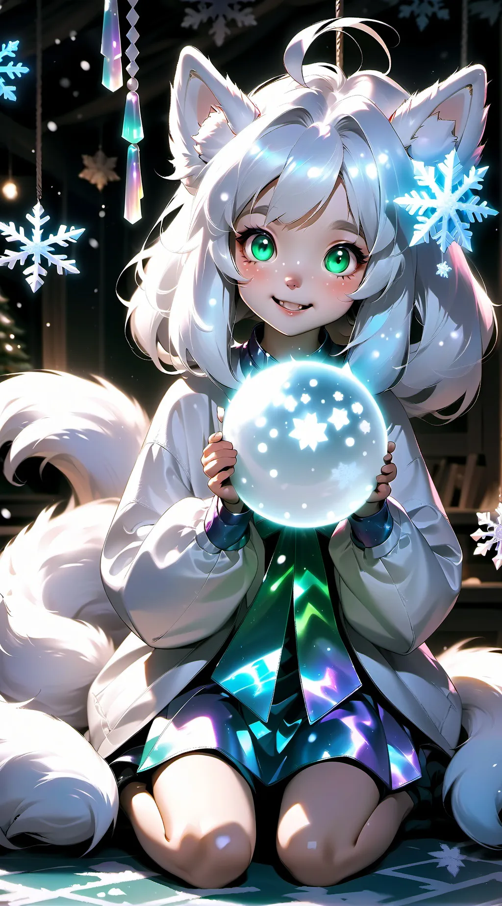 ai character: Aurora the Arctic Cat Furry background