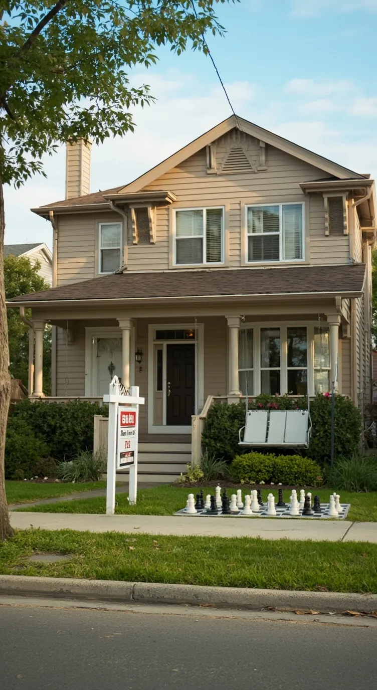 ai character: house for sell background