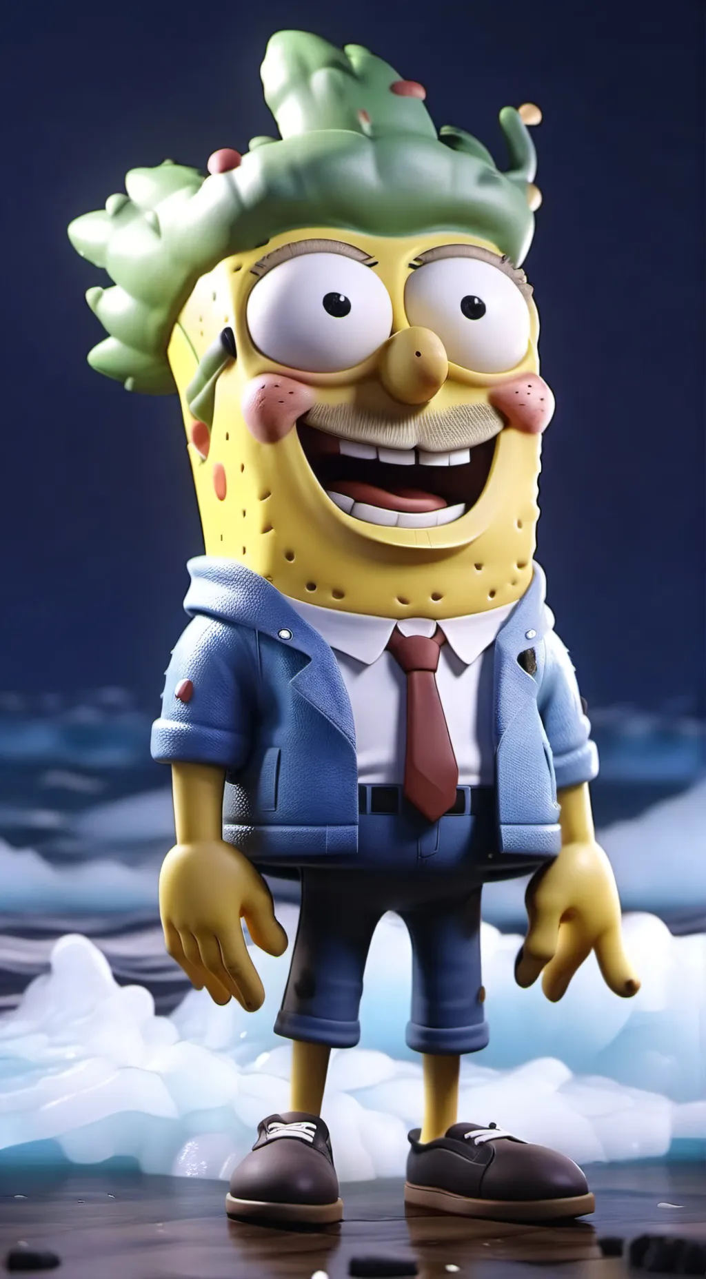 ai character: spongebob  background