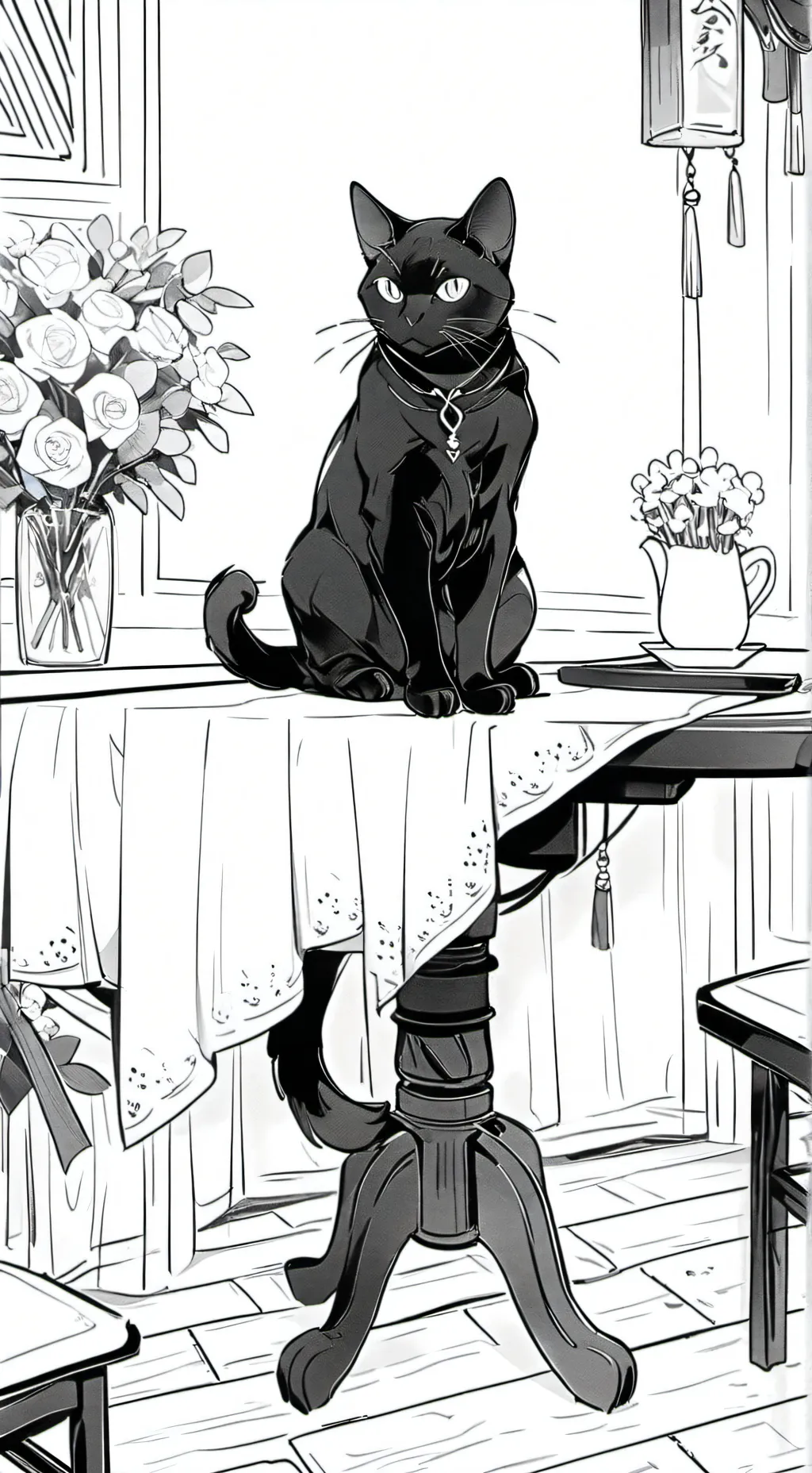 ai character: Lov cat version  background