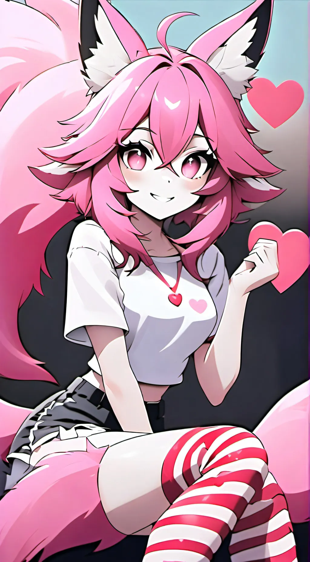 ai character: PInk fox tf tg!  background