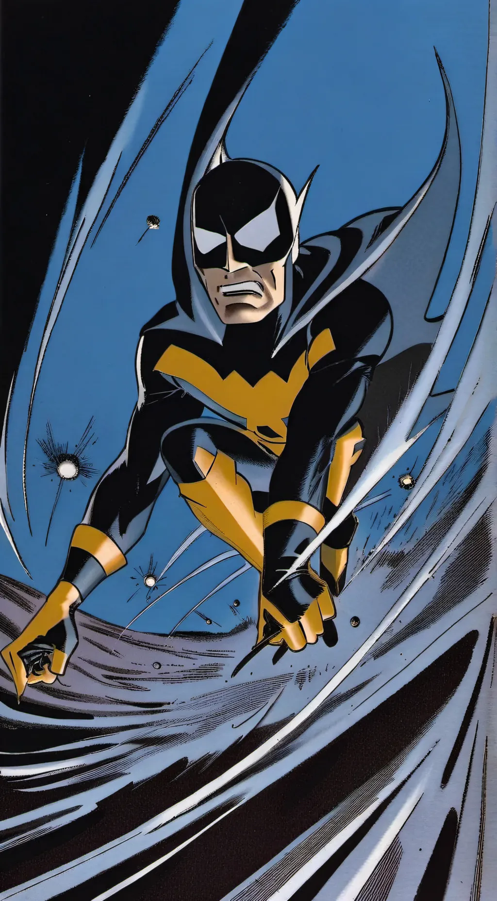 ai character: The yellow Batman  background