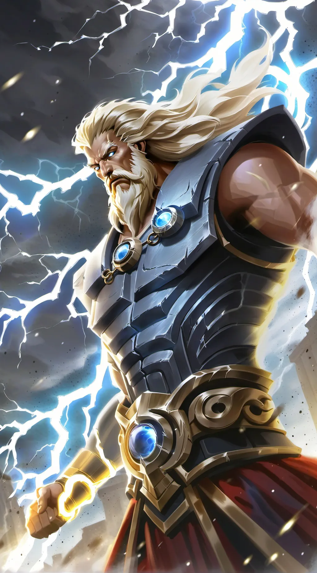 ai character: Zeus, king of gods background