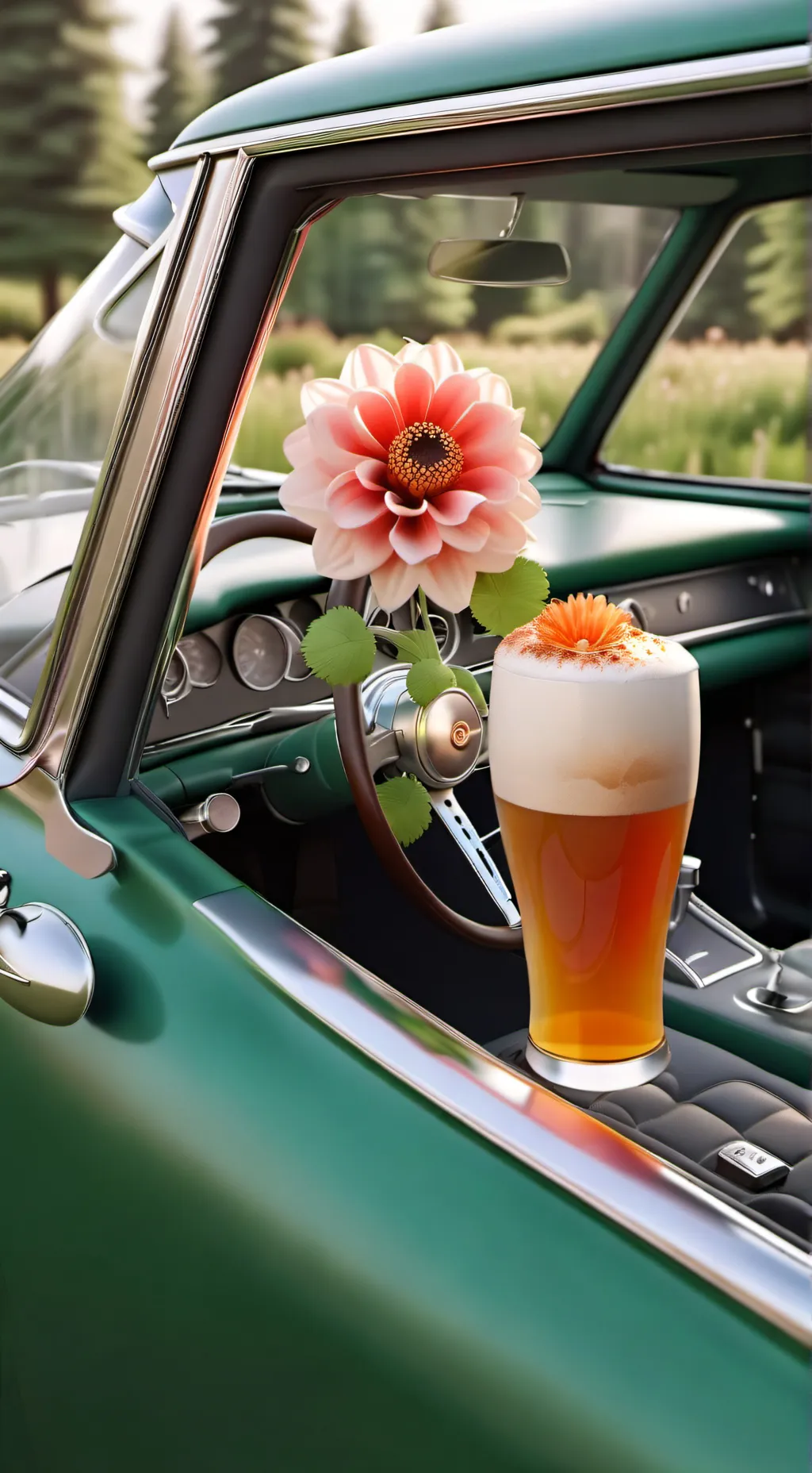 ai character: Driving in my car background